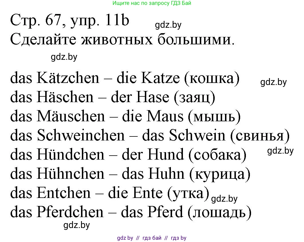 Немецкий язык (Deutsch), 3 класс Учебник (Schülerbuch), авторы: Будько Антонина Филипповна (Budjko Antonina), Урбанович Инна Ювинальевна (Urbanowitsch Ina), издательство Вышэйшая школа, Минск, 2018, бирюзового цвета, Часть 2, страница 66, номер 11, Решение (продолжение 2)