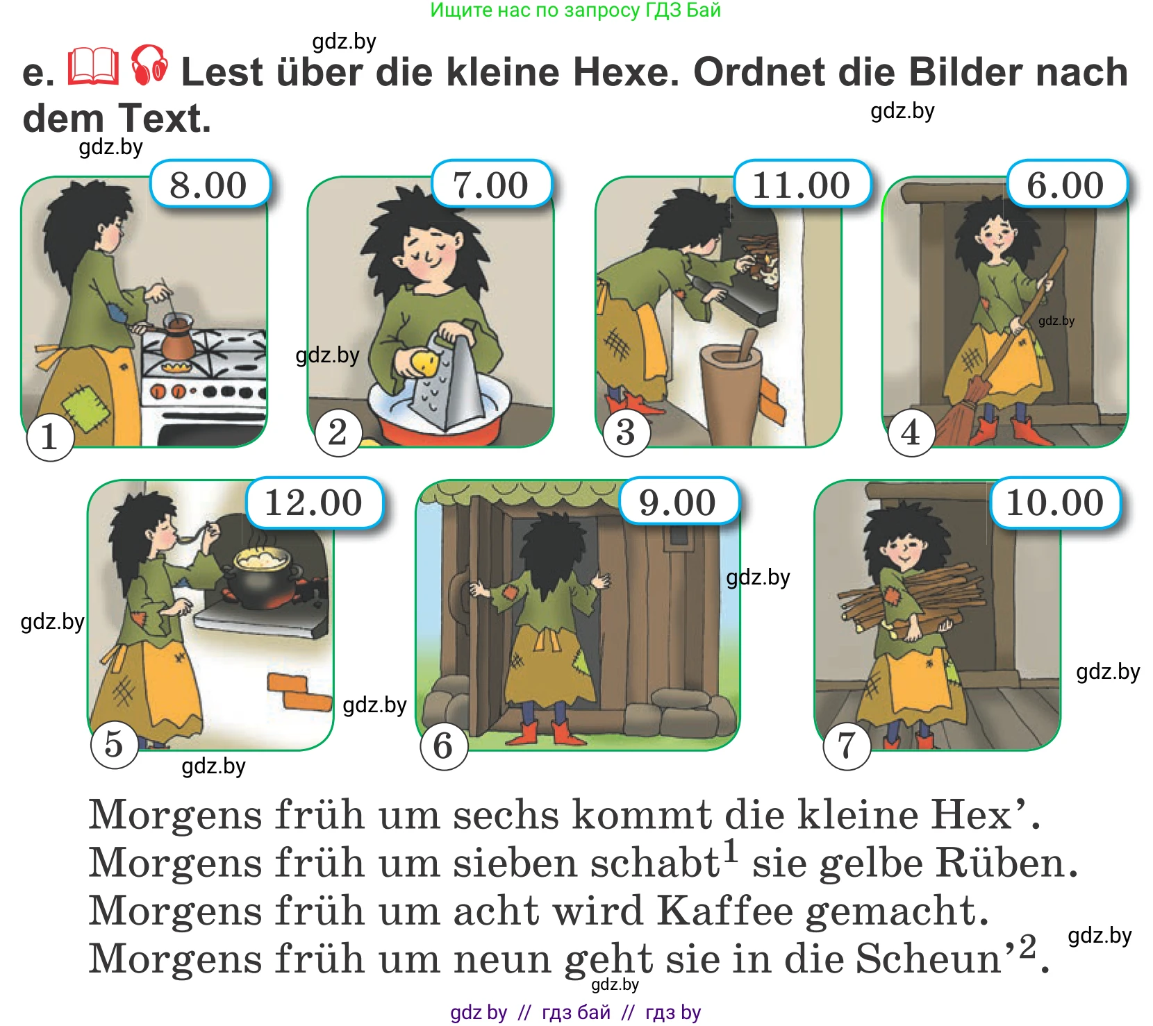 Немецкий язык (Deutsch), 4 класс Учебник (Schülerbuch), авторы: Будько Антонина Филипповна (Budjko Antonina), Урбанович Инна Ювинальевна (Urbanowitsch Ina), издательство Вышэйшая школа, Минск, 2019, жёлтого цвета, Часть 1, страница 60, номер 8e, Условие