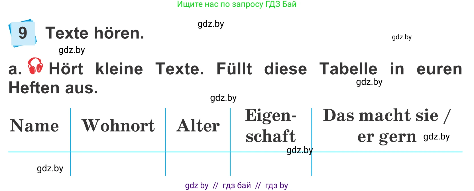 Немецкий язык (Deutsch), 4 класс Учебник (Schülerbuch), авторы: Будько Антонина Филипповна (Budjko Antonina), Урбанович Инна Ювинальевна (Urbanowitsch Ina), издательство Вышэйшая школа, Минск, 2019, жёлтого цвета, Часть 1, страница 116, номер 9a, Условие
