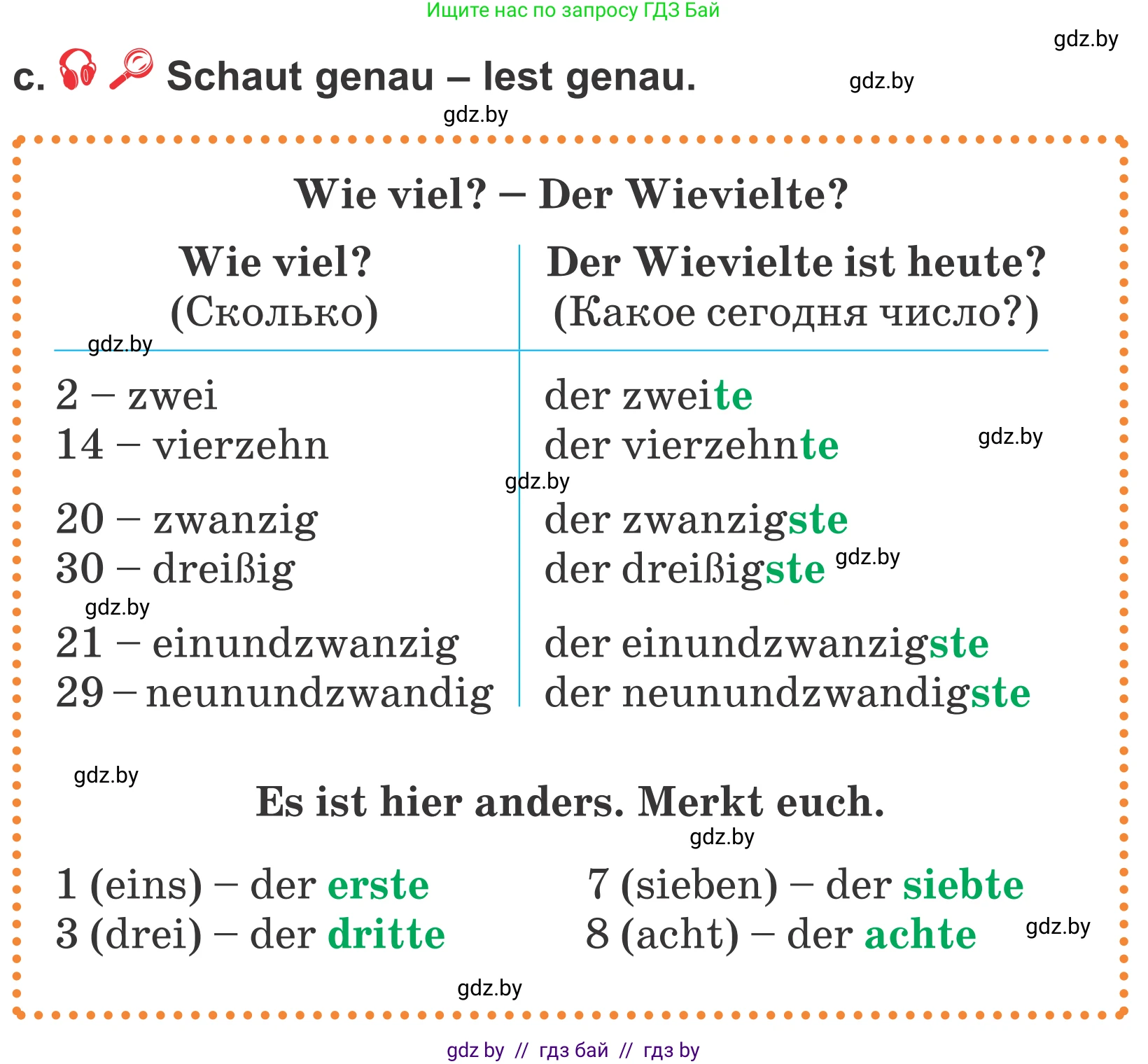 Немецкий язык (Deutsch), 4 класс Учебник (Schülerbuch), авторы: Будько Антонина Филипповна (Budjko Antonina), Урбанович Инна Ювинальевна (Urbanowitsch Ina), издательство Вышэйшая школа, Минск, 2019, жёлтого цвета, Часть 2, страница 8, номер 5c, Условие