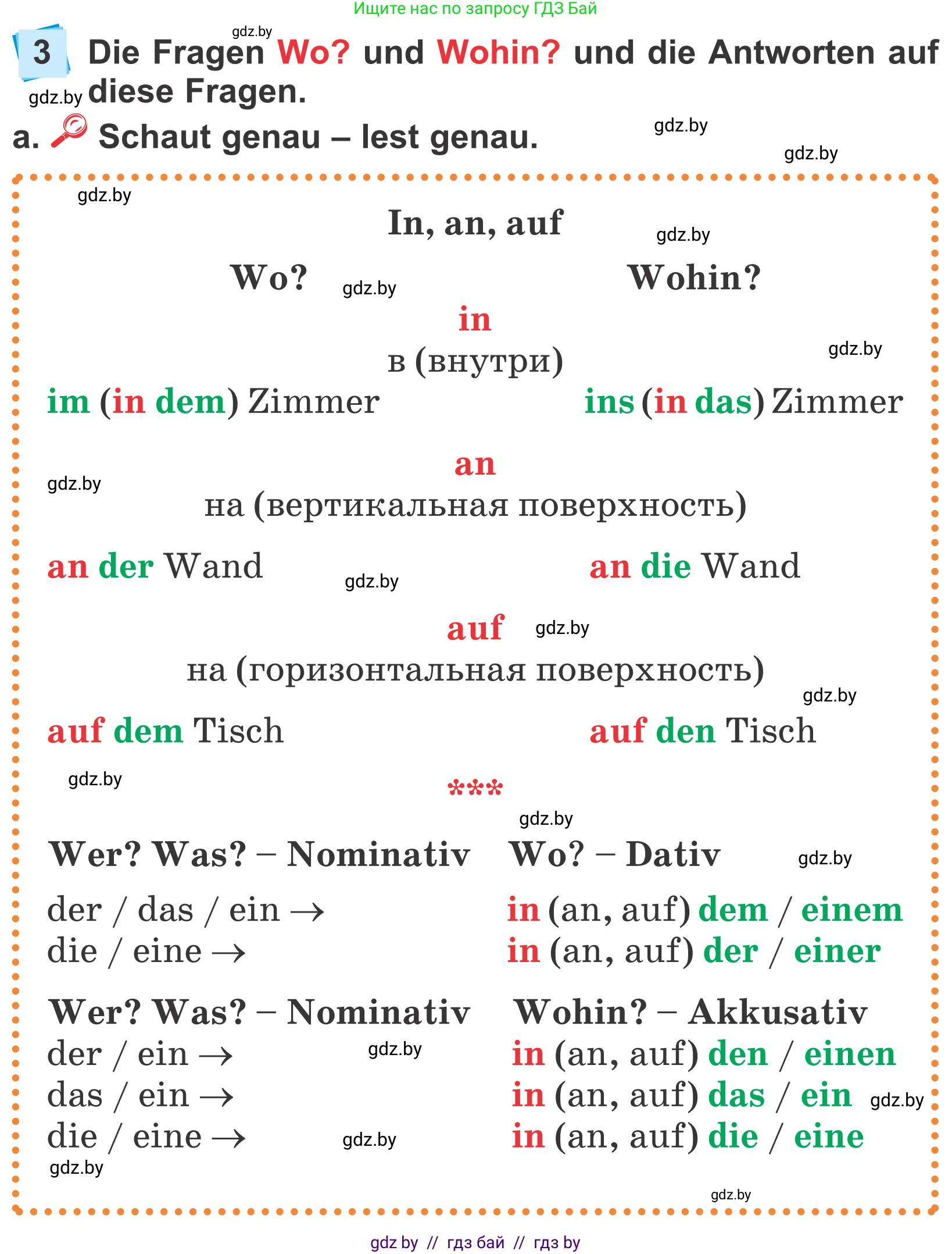 Немецкий язык (Deutsch), 4 класс Учебник (Schülerbuch), авторы: Будько Антонина Филипповна (Budjko Antonina), Урбанович Инна Ювинальевна (Urbanowitsch Ina), издательство Вышэйшая школа, Минск, 2019, жёлтого цвета, Часть 2, страница 62, номер 3a, Условие