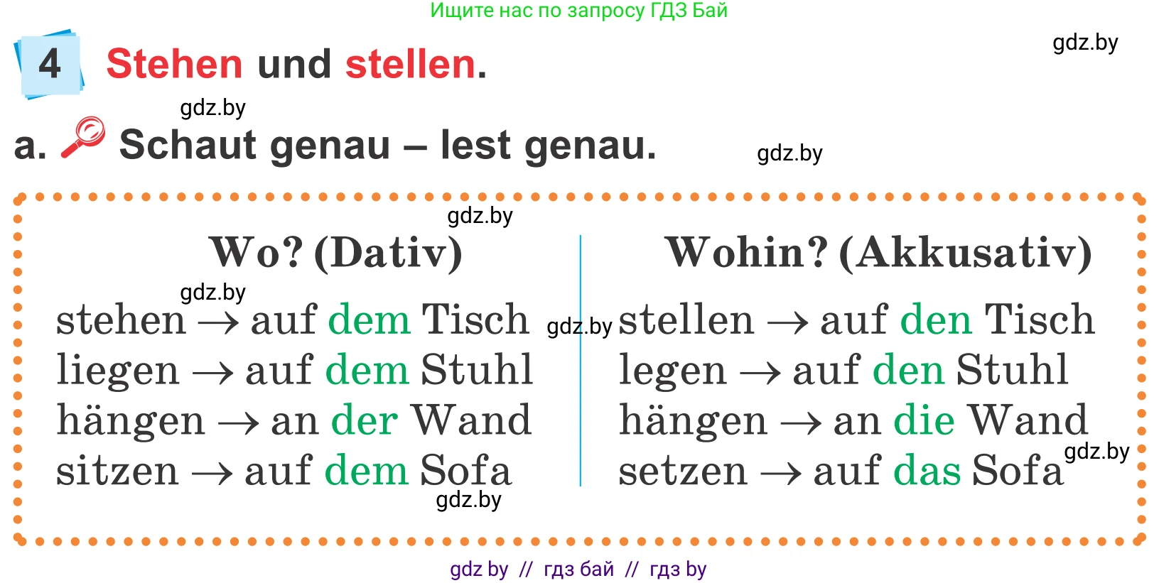 Немецкий язык (Deutsch), 4 класс Учебник (Schülerbuch), авторы: Будько Антонина Филипповна (Budjko Antonina), Урбанович Инна Ювинальевна (Urbanowitsch Ina), издательство Вышэйшая школа, Минск, 2019, жёлтого цвета, Часть 2, страница 66, номер 4a, Условие