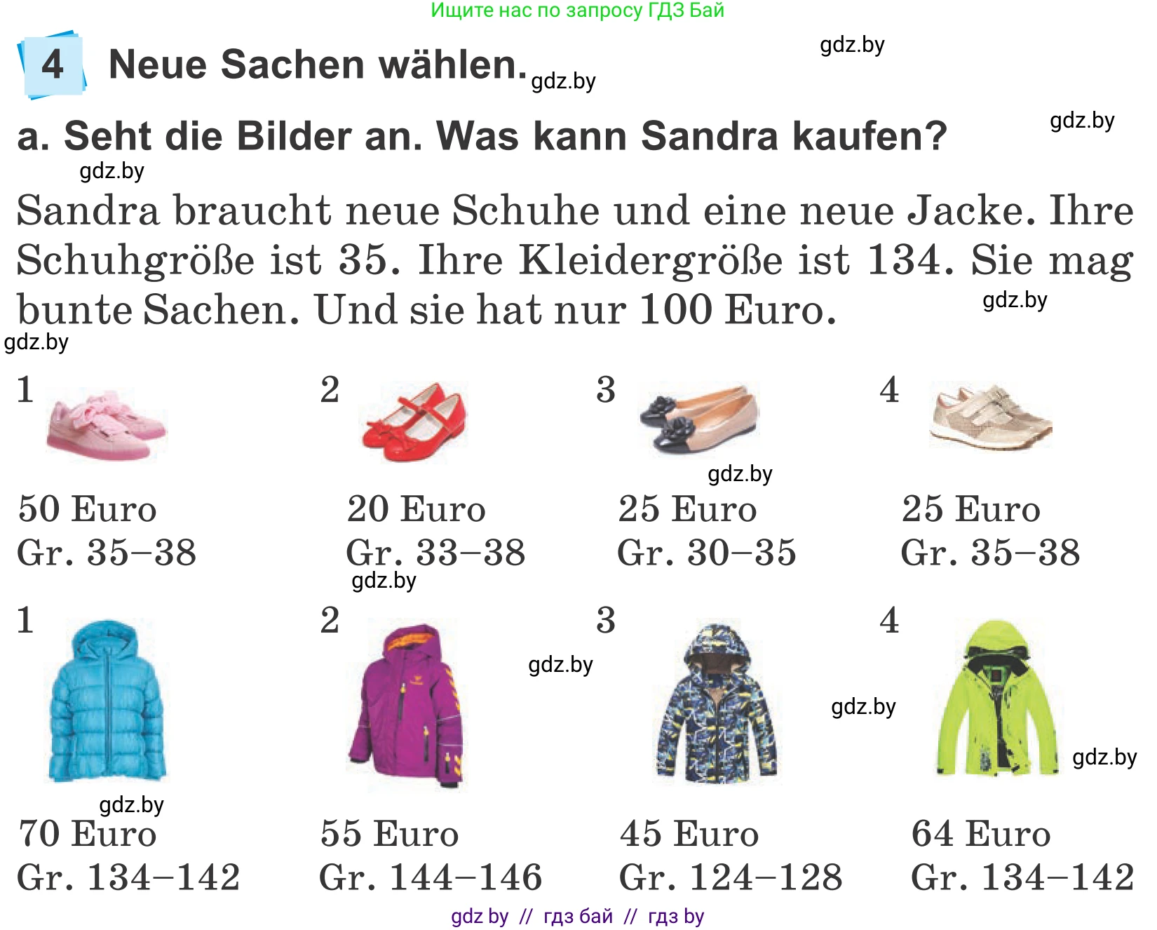 Немецкий язык (Deutsch), 4 класс Учебник (Schülerbuch), авторы: Будько Антонина Филипповна (Budjko Antonina), Урбанович Инна Ювинальевна (Urbanowitsch Ina), издательство Вышэйшая школа, Минск, 2019, жёлтого цвета, Часть 2, страница 96, номер 4a, Условие