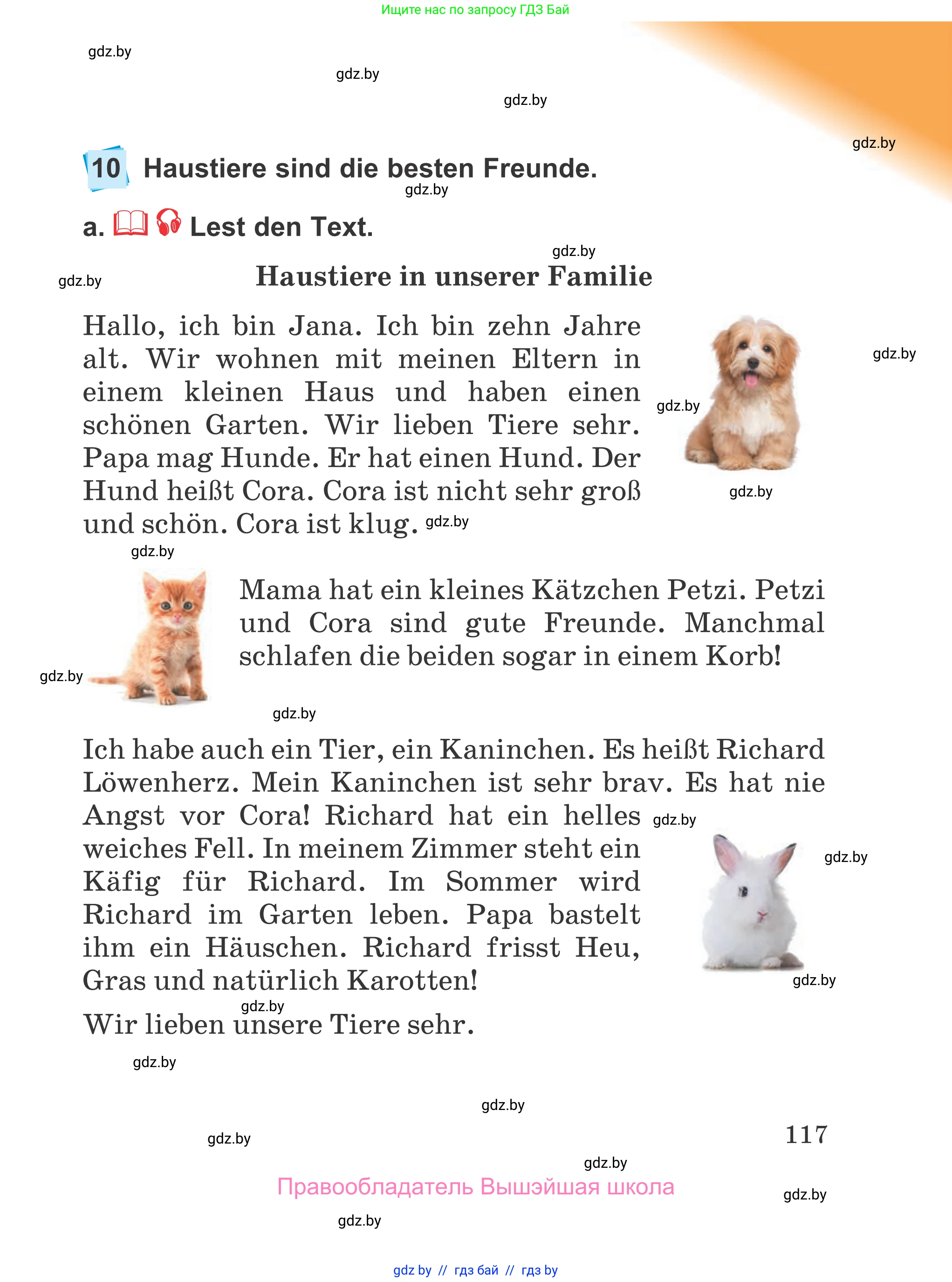 Немецкий язык (Deutsch), 4 класс Учебник (Schülerbuch), авторы: Будько Антонина Филипповна (Budjko Antonina), Урбанович Инна Ювинальевна (Urbanowitsch Ina), издательство Вышэйшая школа, Минск, 2019, жёлтого цвета, Часть 1, страница 117