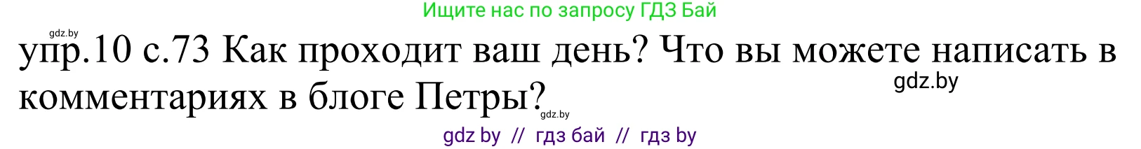 Немецкий язык (Deutsch), 4 класс Учебник (Schülerbuch), авторы: Будько Антонина Филипповна (Budjko Antonina), Урбанович Инна Ювинальевна (Urbanowitsch Ina), издательство Вышэйшая школа, Минск, 2019, жёлтого цвета, Часть 1, страница 73, номер 10, Решение