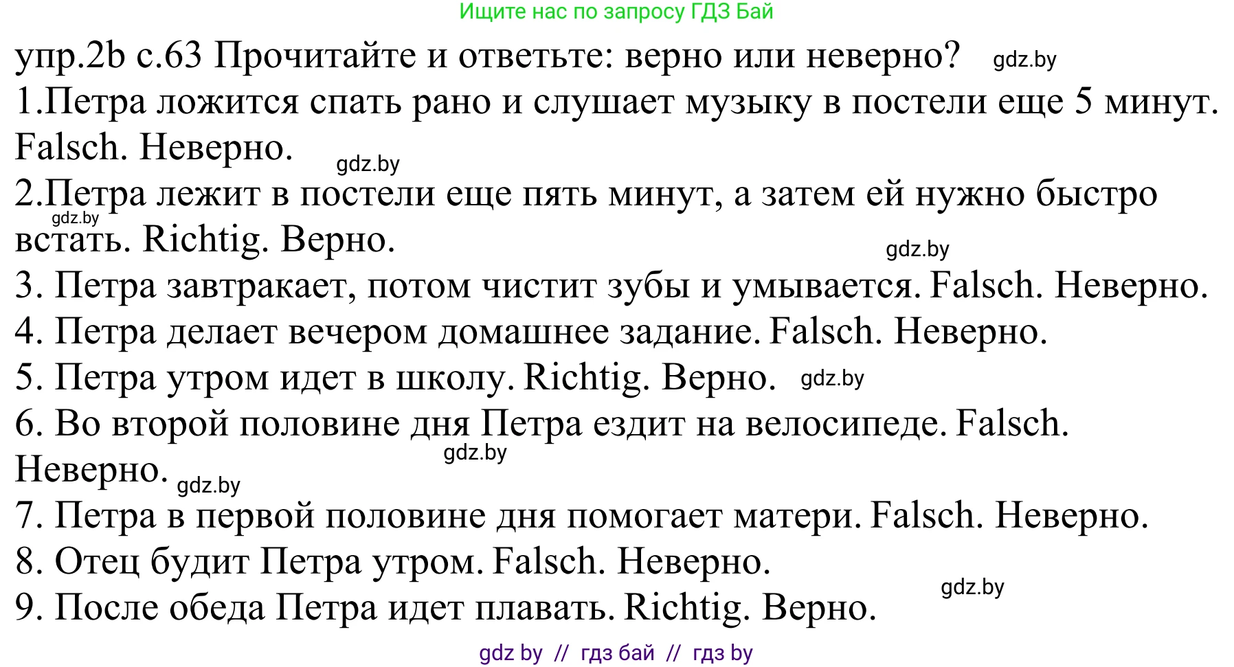 Немецкий язык (Deutsch), 4 класс Учебник (Schülerbuch), авторы: Будько Антонина Филипповна (Budjko Antonina), Урбанович Инна Ювинальевна (Urbanowitsch Ina), издательство Вышэйшая школа, Минск, 2019, жёлтого цвета, Часть 1, страница 63, номер 2b, Решение