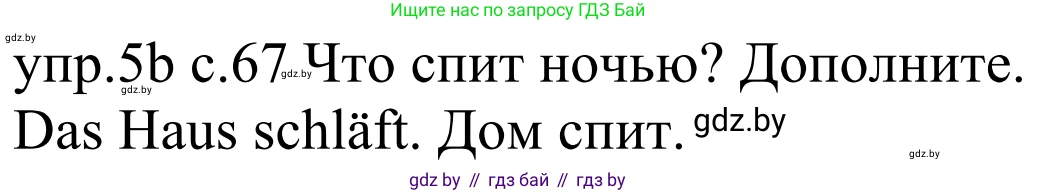 Немецкий язык (Deutsch), 4 класс Учебник (Schülerbuch), авторы: Будько Антонина Филипповна (Budjko Antonina), Урбанович Инна Ювинальевна (Urbanowitsch Ina), издательство Вышэйшая школа, Минск, 2019, жёлтого цвета, Часть 1, страница 67, номер 5b, Решение