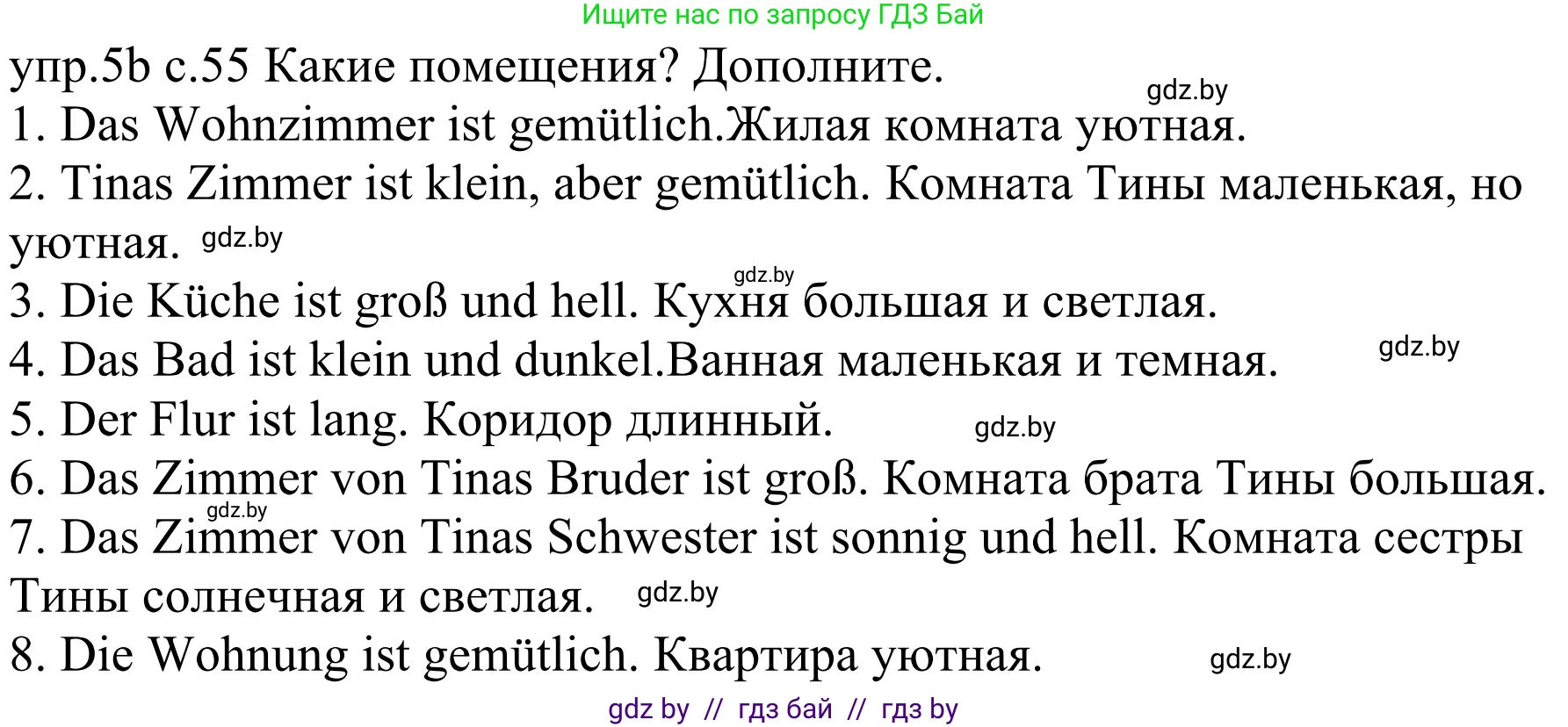 Немецкий язык (Deutsch), 4 класс Учебник (Schülerbuch), авторы: Будько Антонина Филипповна (Budjko Antonina), Урбанович Инна Ювинальевна (Urbanowitsch Ina), издательство Вышэйшая школа, Минск, 2019, жёлтого цвета, Часть 2, страница 55, номер 5b, Решение