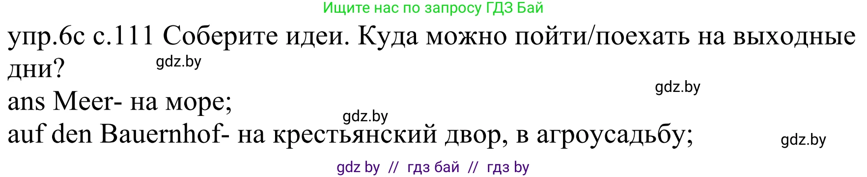 Немецкий язык (Deutsch), 4 класс Учебник (Schülerbuch), авторы: Будько Антонина Филипповна (Budjko Antonina), Урбанович Инна Ювинальевна (Urbanowitsch Ina), издательство Вышэйшая школа, Минск, 2019, жёлтого цвета, Часть 2, страница 111, номер 6c, Решение