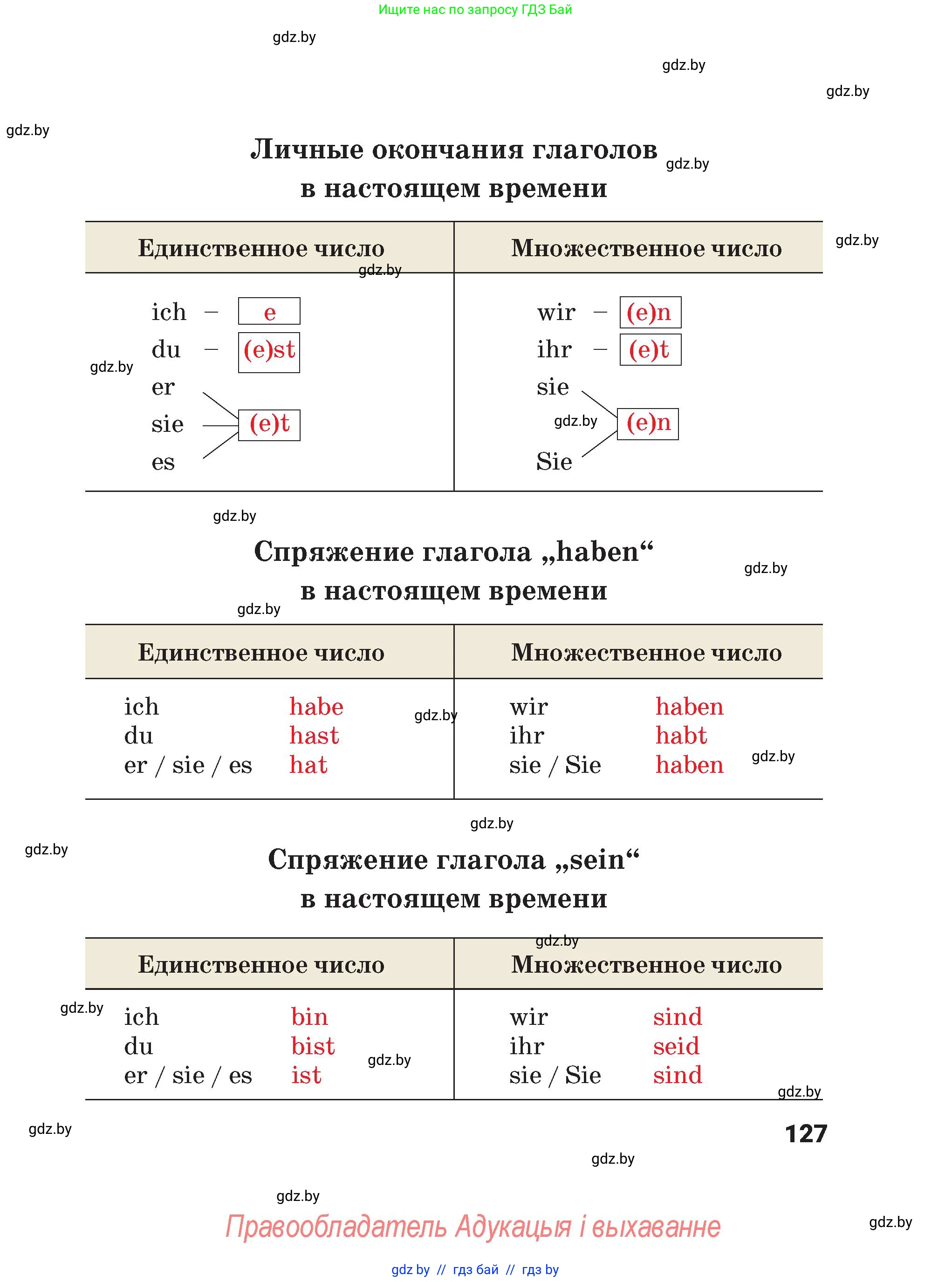Немецкий язык (Deutsch), 4 класс Учебник (Schülerbuch), авторы: Будько Антонина Филипповна (Budjko Antonina), Кохановская Анна Леонидовна, издательство Адукацыя i выхаванне, Минск, 2026, голубого цвета, страница 127
