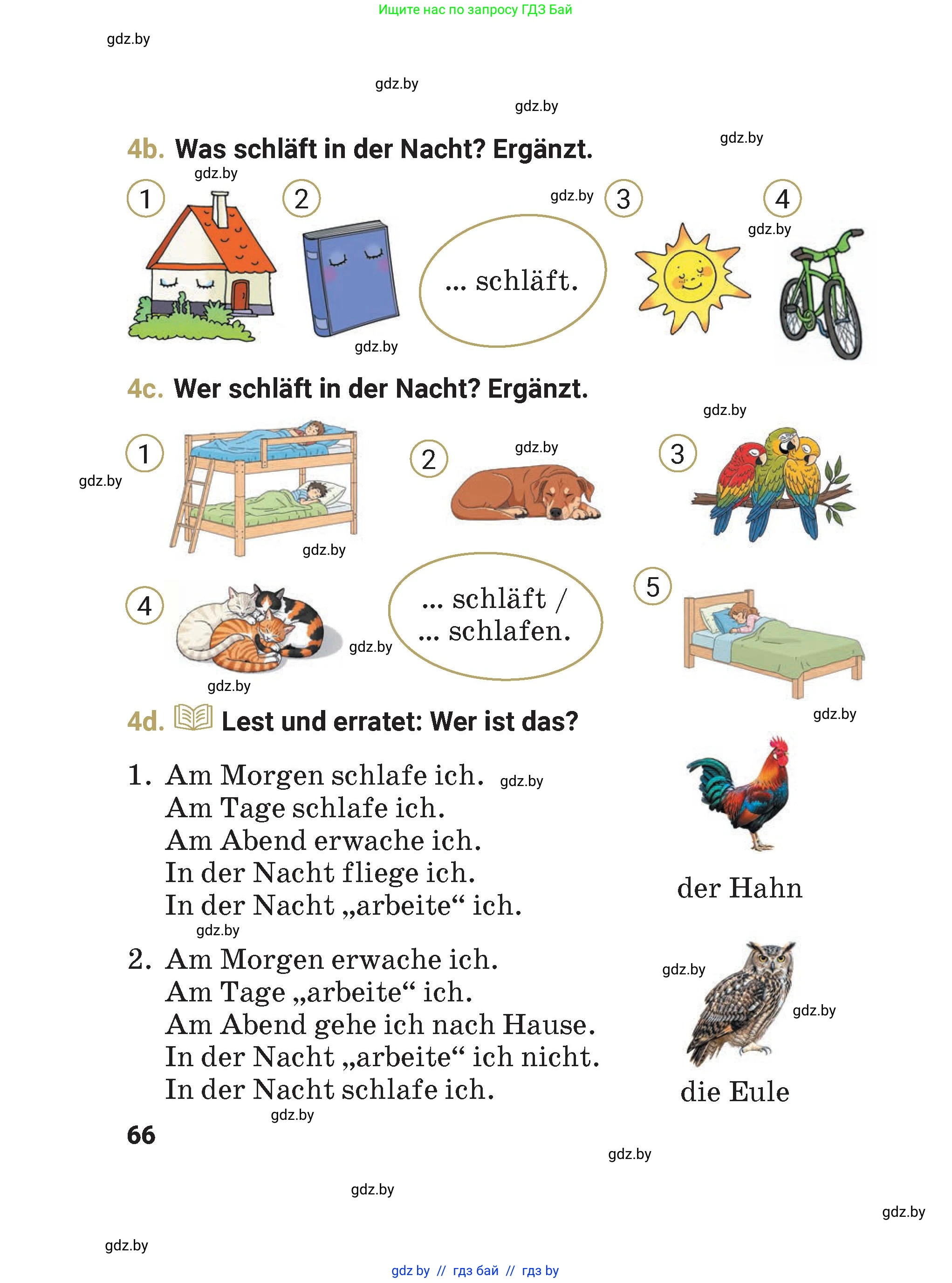 Немецкий язык (Deutsch), 4 класс Учебник (Schülerbuch), авторы: Будько Антонина Филипповна (Budjko Antonina), Кохановская Анна Леонидовна, издательство Адукацыя i выхаванне, Минск, 2026, голубого цвета, страница 66
