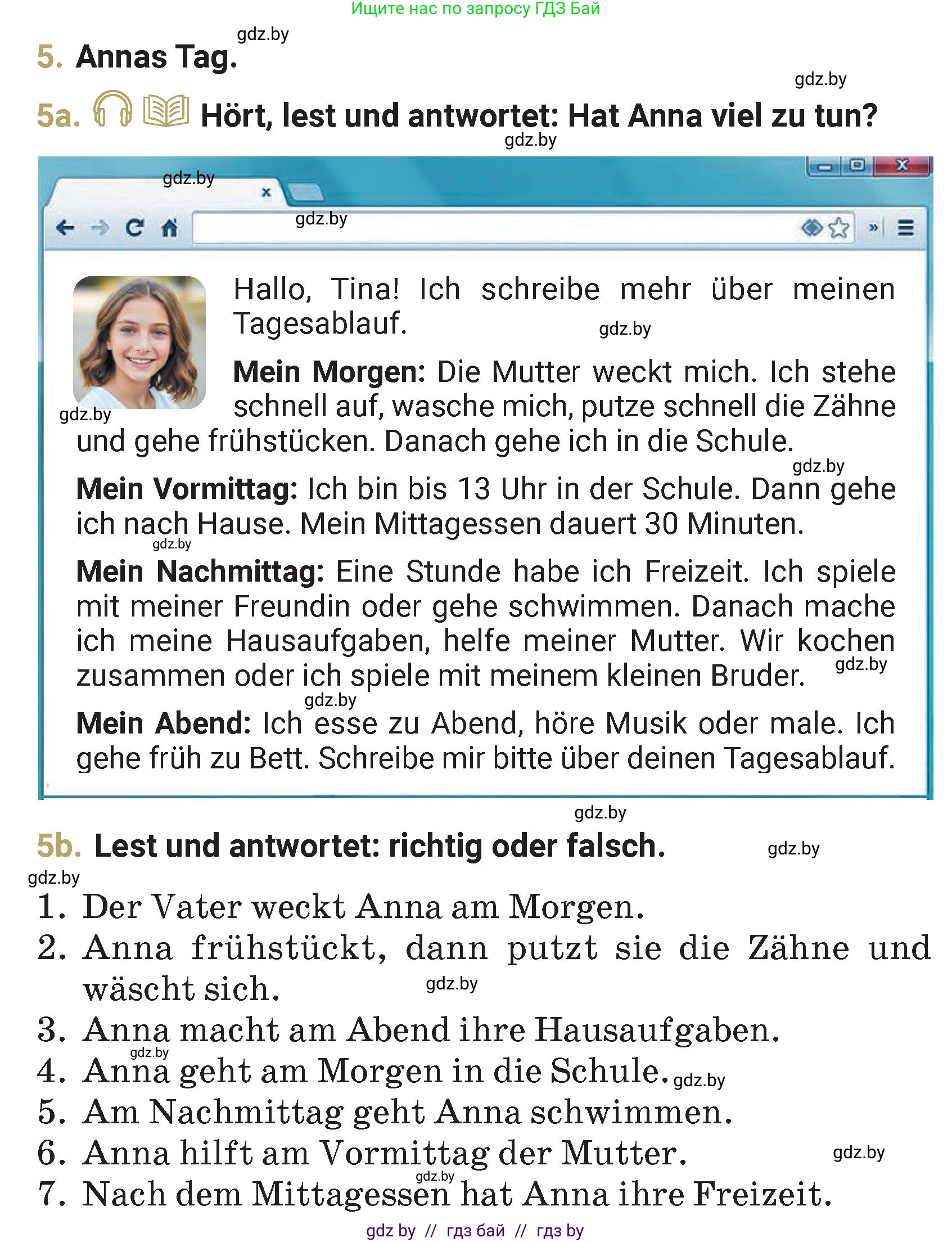 Немецкий язык (Deutsch), 4 класс Учебник (Schülerbuch), авторы: Будько Антонина Филипповна (Budjko Antonina), Кохановская Анна Леонидовна, издательство Адукацыя i выхаванне, Минск, 2026, голубого цвета, страница 68, номер 5, Условие
