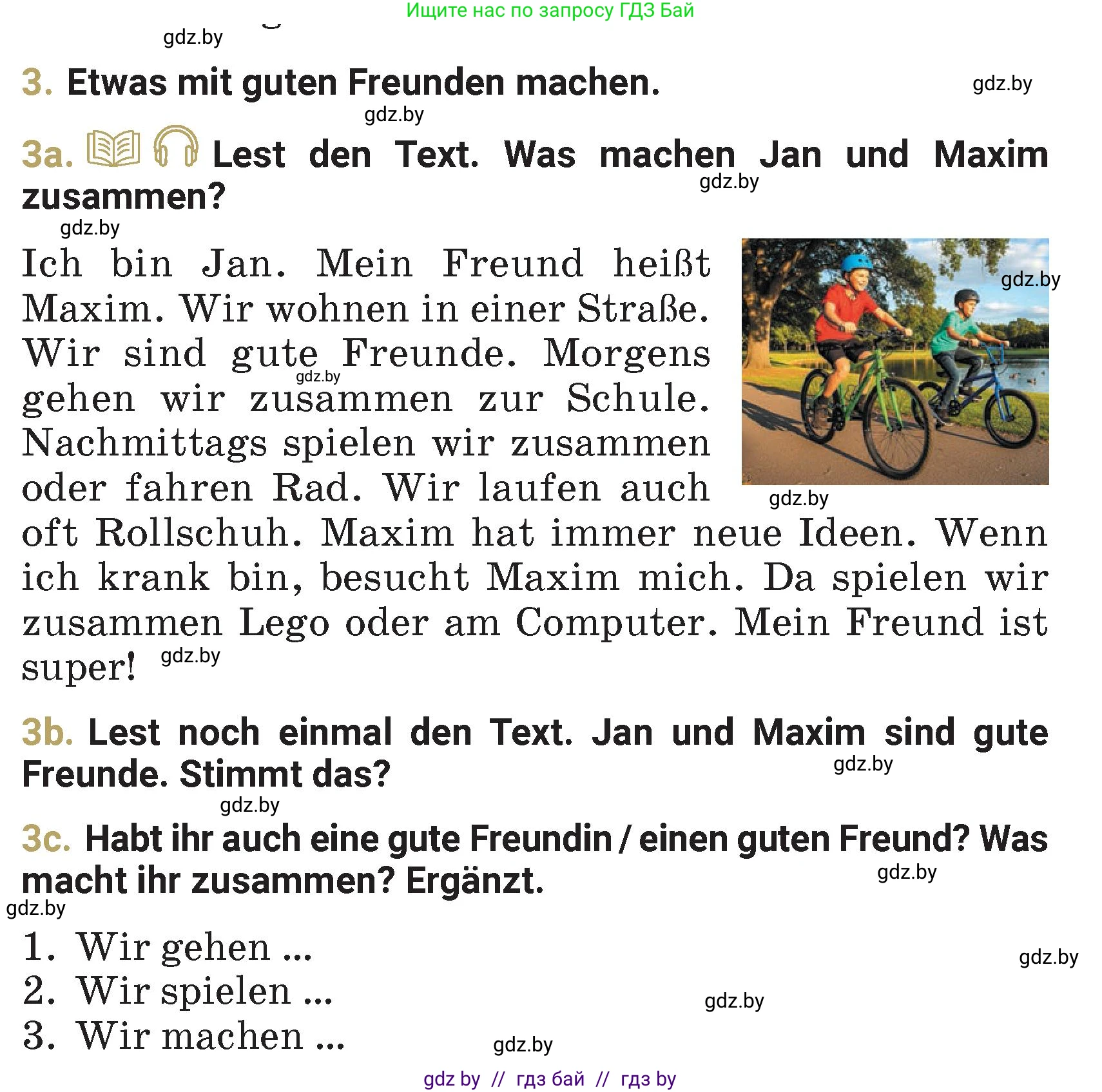 Немецкий язык (Deutsch), 4 класс Учебник (Schülerbuch), авторы: Будько Антонина Филипповна (Budjko Antonina), Кохановская Анна Леонидовна, издательство Адукацыя i выхаванне, Минск, 2026, голубого цвета, страница 105, номер 3, Условие