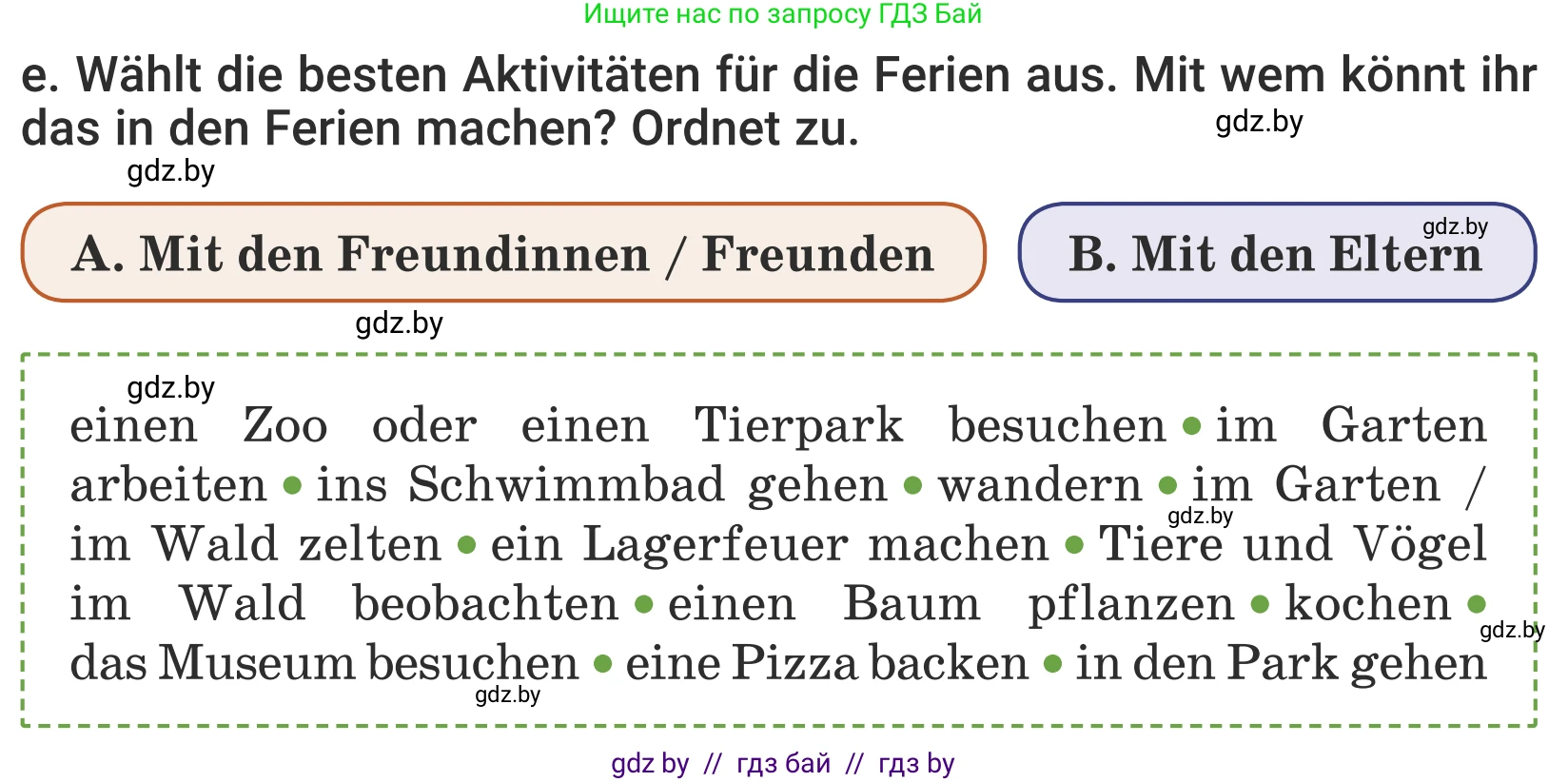 Немецкий язык (Deutsch), 5 класс Учебник (Schülerbuch), авторы: Будько Антонина Филипповна (Budjko Antonina), Урбанович Инна Ювинальевна (Urbanowitsch Ina), издательство Вышэйшая школа, Минск, 2020, жёлтого цвета, Часть 1, страница 12, номер 4e, Условие