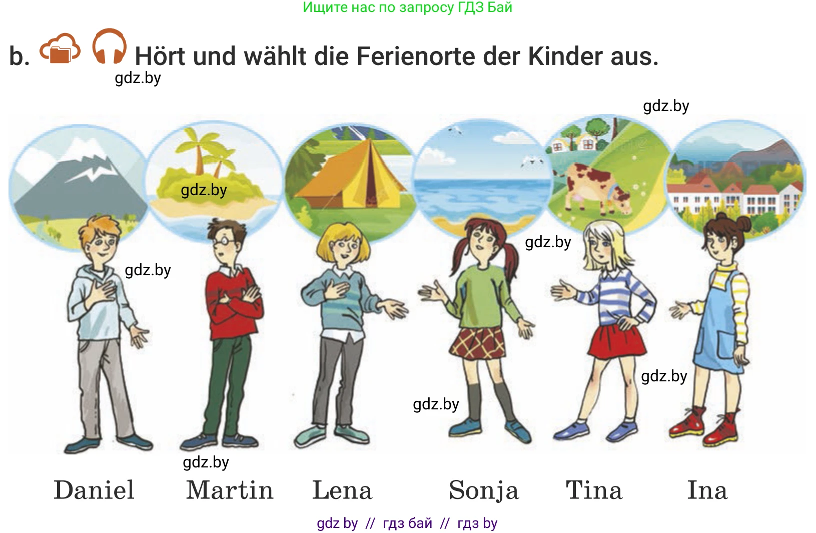 Немецкий язык (Deutsch), 5 класс Учебник (Schülerbuch), авторы: Будько Антонина Филипповна (Budjko Antonina), Урбанович Инна Ювинальевна (Urbanowitsch Ina), издательство Вышэйшая школа, Минск, 2020, жёлтого цвета, Часть 1, страница 18, номер 1b, Условие