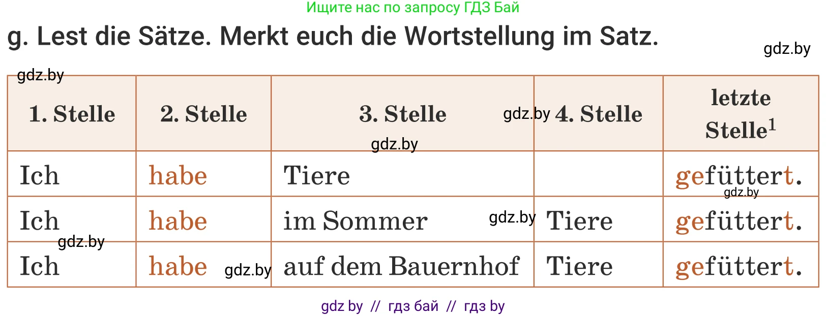Немецкий язык (Deutsch), 5 класс Учебник (Schülerbuch), авторы: Будько Антонина Филипповна (Budjko Antonina), Урбанович Инна Ювинальевна (Urbanowitsch Ina), издательство Вышэйшая школа, Минск, 2020, жёлтого цвета, Часть 1, страница 32, номер 2g, Условие