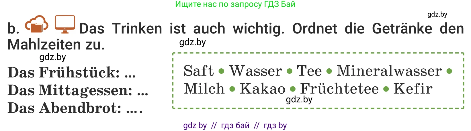 Немецкий язык (Deutsch), 5 класс Учебник (Schülerbuch), авторы: Будько Антонина Филипповна (Budjko Antonina), Урбанович Инна Ювинальевна (Urbanowitsch Ina), издательство Вышэйшая школа, Минск, 2020, жёлтого цвета, Часть 1, страница 49, номер 2b, Условие