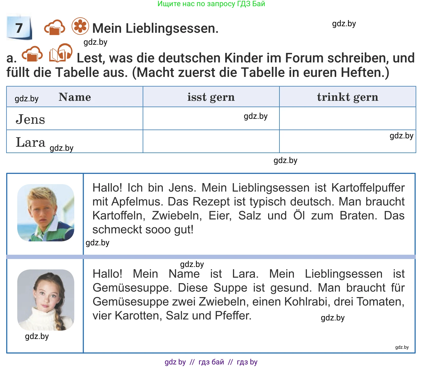 Немецкий язык (Deutsch), 5 класс Учебник (Schülerbuch), авторы: Будько Антонина Филипповна (Budjko Antonina), Урбанович Инна Ювинальевна (Urbanowitsch Ina), издательство Вышэйшая школа, Минск, 2020, жёлтого цвета, Часть 1, страница 55, номер 7a, Условие