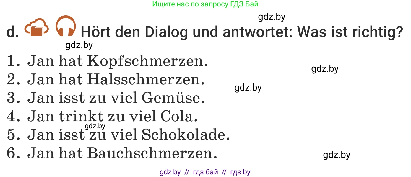 Немецкий язык (Deutsch), 5 класс Учебник (Schülerbuch), авторы: Будько Антонина Филипповна (Budjko Antonina), Урбанович Инна Ювинальевна (Urbanowitsch Ina), издательство Вышэйшая школа, Минск, 2020, жёлтого цвета, Часть 1, страница 81, номер 4d, Условие
