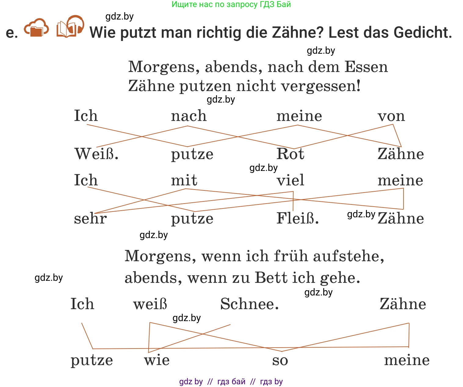 Немецкий язык (Deutsch), 5 класс Учебник (Schülerbuch), авторы: Будько Антонина Филипповна (Budjko Antonina), Урбанович Инна Ювинальевна (Urbanowitsch Ina), издательство Вышэйшая школа, Минск, 2020, жёлтого цвета, Часть 1, страница 85, номер 8e, Условие