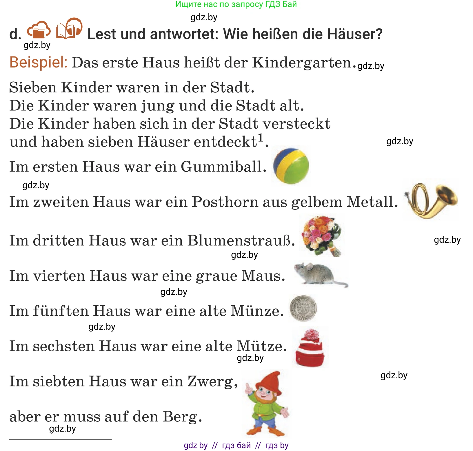 Немецкий язык (Deutsch), 5 класс Учебник (Schülerbuch), авторы: Будько Антонина Филипповна (Budjko Antonina), Урбанович Инна Ювинальевна (Urbanowitsch Ina), издательство Вышэйшая школа, Минск, 2020, жёлтого цвета, Часть 2, страница 8, номер 2d, Условие