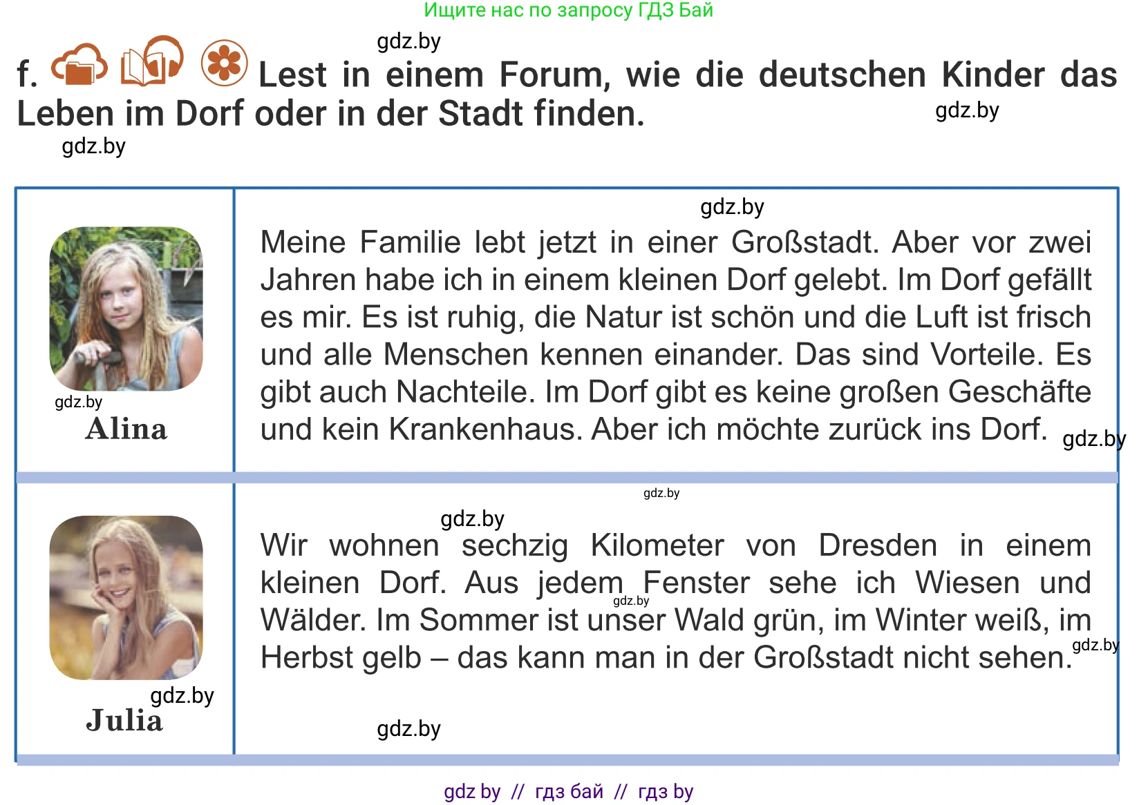 Немецкий язык (Deutsch), 5 класс Учебник (Schülerbuch), авторы: Будько Антонина Филипповна (Budjko Antonina), Урбанович Инна Ювинальевна (Urbanowitsch Ina), издательство Вышэйшая школа, Минск, 2020, жёлтого цвета, Часть 2, страница 32, номер 5f, Условие