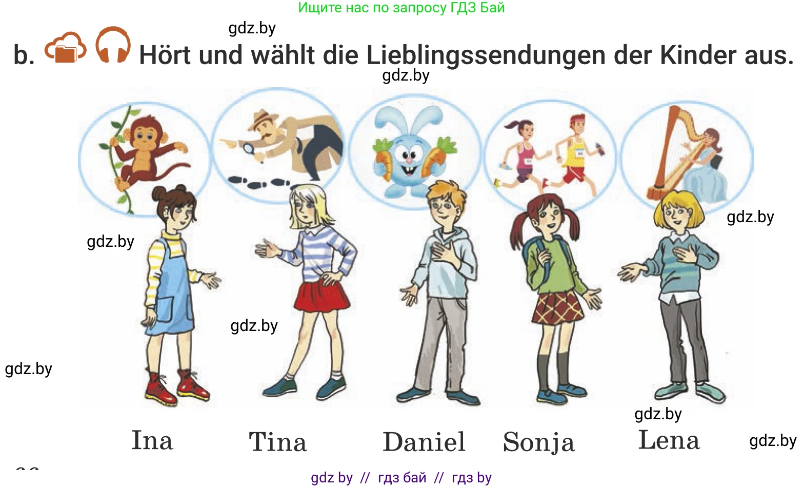 Немецкий язык (Deutsch), 5 класс Учебник (Schülerbuch), авторы: Будько Антонина Филипповна (Budjko Antonina), Урбанович Инна Ювинальевна (Urbanowitsch Ina), издательство Вышэйшая школа, Минск, 2020, жёлтого цвета, Часть 2, страница 66, номер 1b, Условие