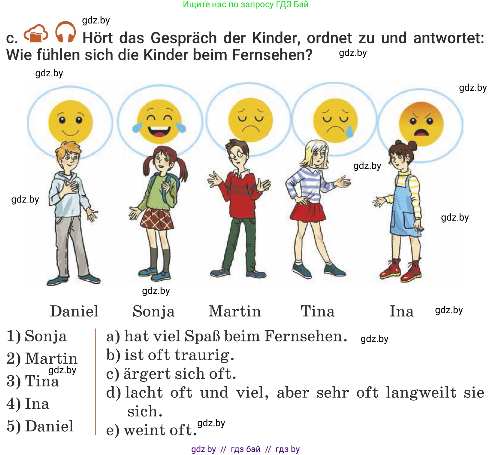 Немецкий язык (Deutsch), 5 класс Учебник (Schülerbuch), авторы: Будько Антонина Филипповна (Budjko Antonina), Урбанович Инна Ювинальевна (Urbanowitsch Ina), издательство Вышэйшая школа, Минск, 2020, жёлтого цвета, Часть 2, страница 78, номер 1c, Условие