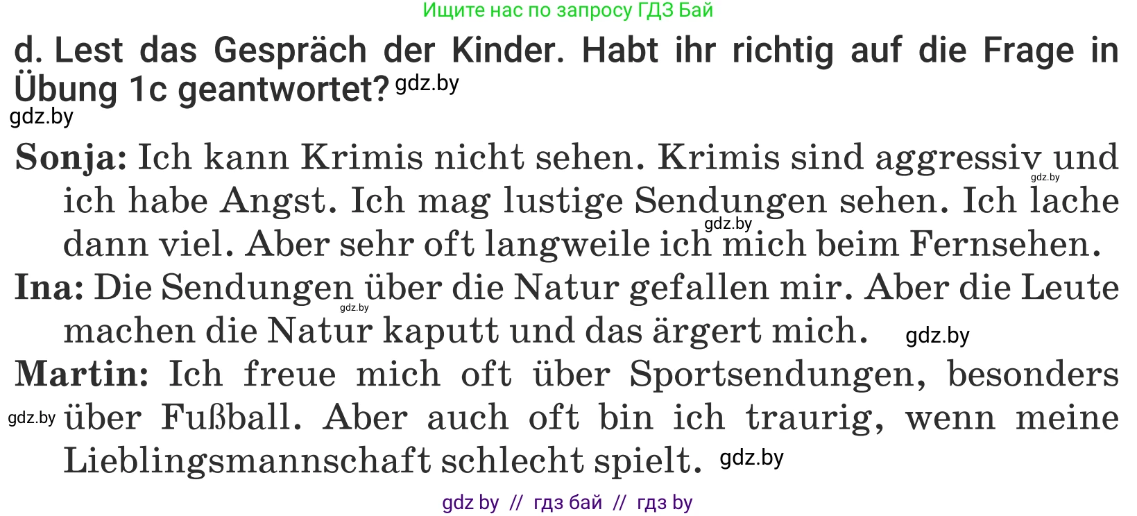 Немецкий язык (Deutsch), 5 класс Учебник (Schülerbuch), авторы: Будько Антонина Филипповна (Budjko Antonina), Урбанович Инна Ювинальевна (Urbanowitsch Ina), издательство Вышэйшая школа, Минск, 2020, жёлтого цвета, Часть 2, страница 78, номер 1d, Условие