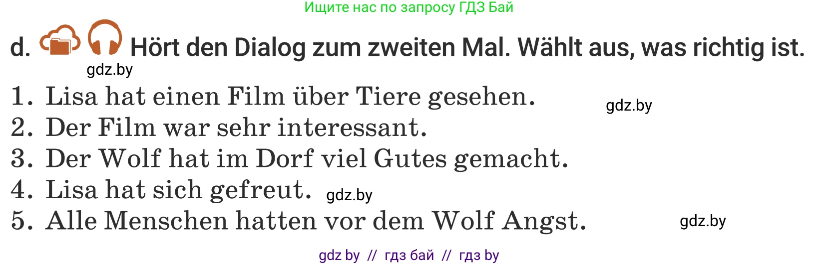Немецкий язык (Deutsch), 5 класс Учебник (Schülerbuch), авторы: Будько Антонина Филипповна (Budjko Antonina), Урбанович Инна Ювинальевна (Urbanowitsch Ina), издательство Вышэйшая школа, Минск, 2020, жёлтого цвета, Часть 2, страница 82, номер 4d, Условие