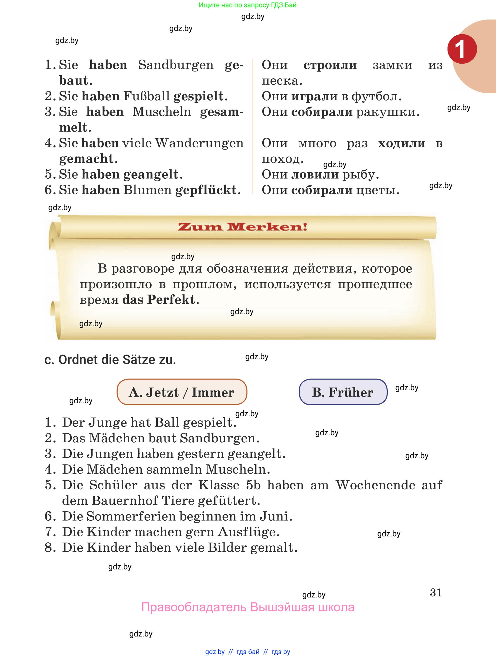 Немецкий язык (Deutsch), 5 класс Учебник (Schülerbuch), авторы: Будько Антонина Филипповна (Budjko Antonina), Урбанович Инна Ювинальевна (Urbanowitsch Ina), издательство Вышэйшая школа, Минск, 2020, жёлтого цвета, Часть 1, страница 31