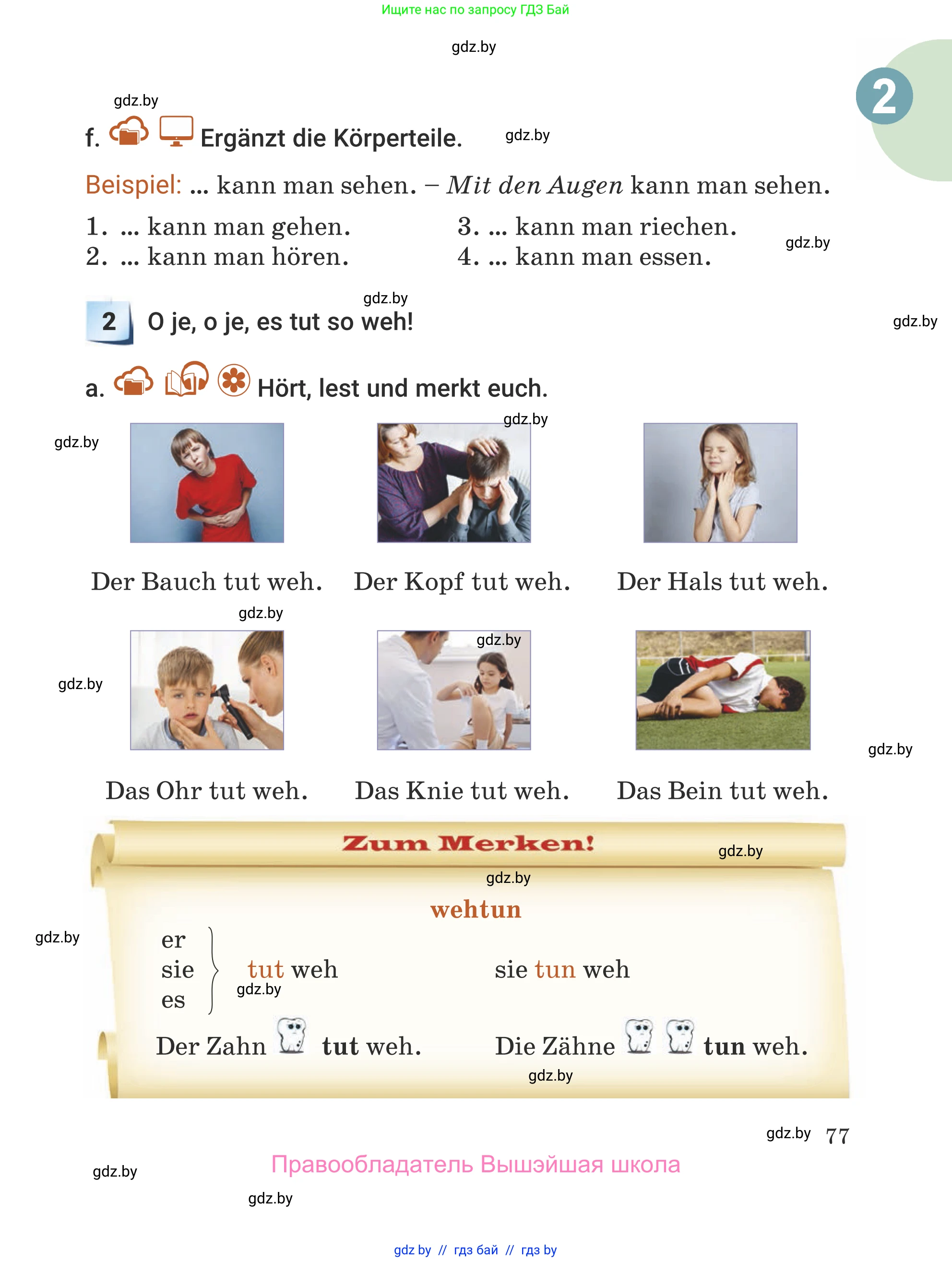 Немецкий язык (Deutsch), 5 класс Учебник (Schülerbuch), авторы: Будько Антонина Филипповна (Budjko Antonina), Урбанович Инна Ювинальевна (Urbanowitsch Ina), издательство Вышэйшая школа, Минск, 2020, жёлтого цвета, Часть 1, страница 77