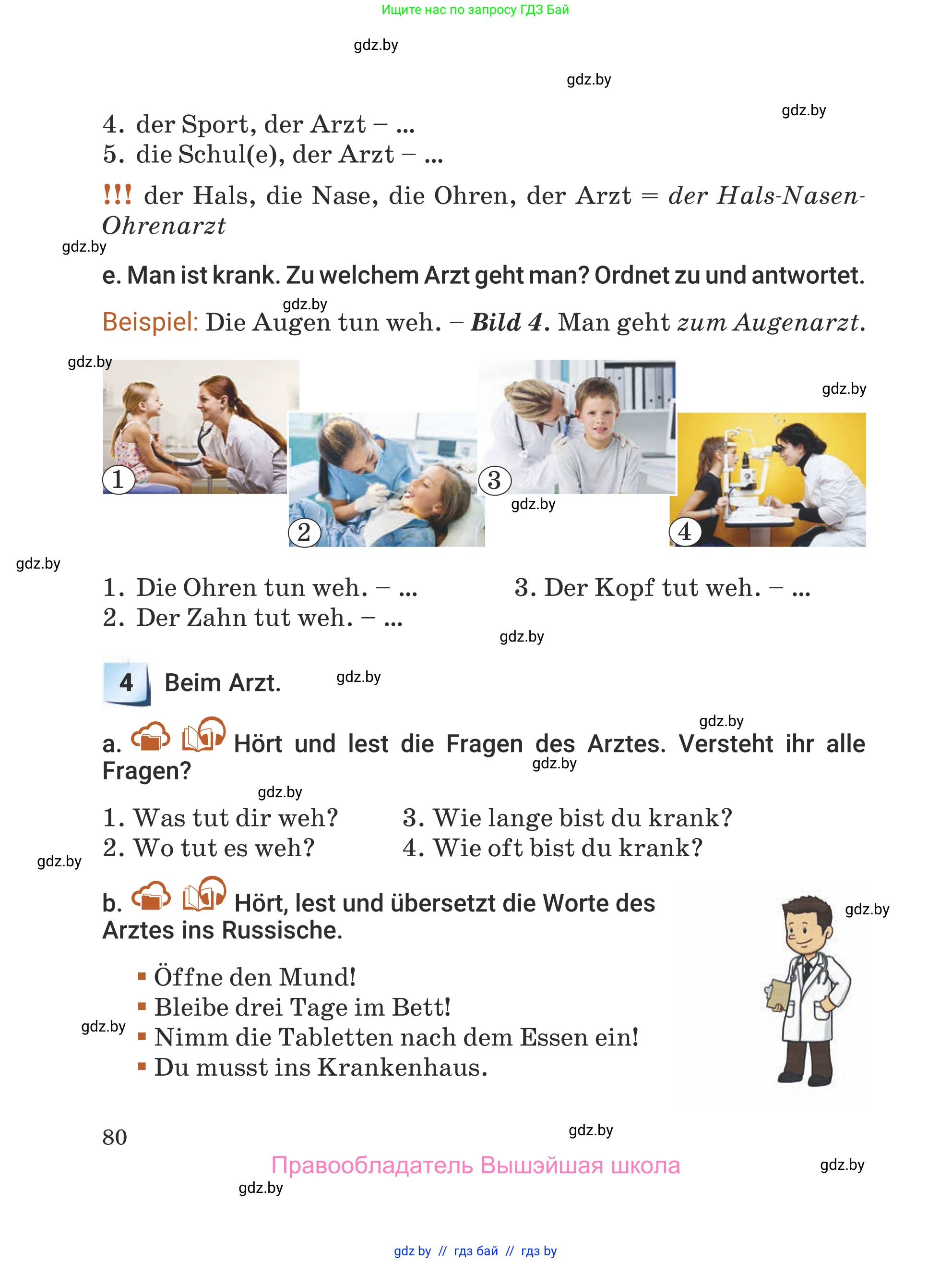 Немецкий язык (Deutsch), 5 класс Учебник (Schülerbuch), авторы: Будько Антонина Филипповна (Budjko Antonina), Урбанович Инна Ювинальевна (Urbanowitsch Ina), издательство Вышэйшая школа, Минск, 2020, жёлтого цвета, Часть 1, страница 80