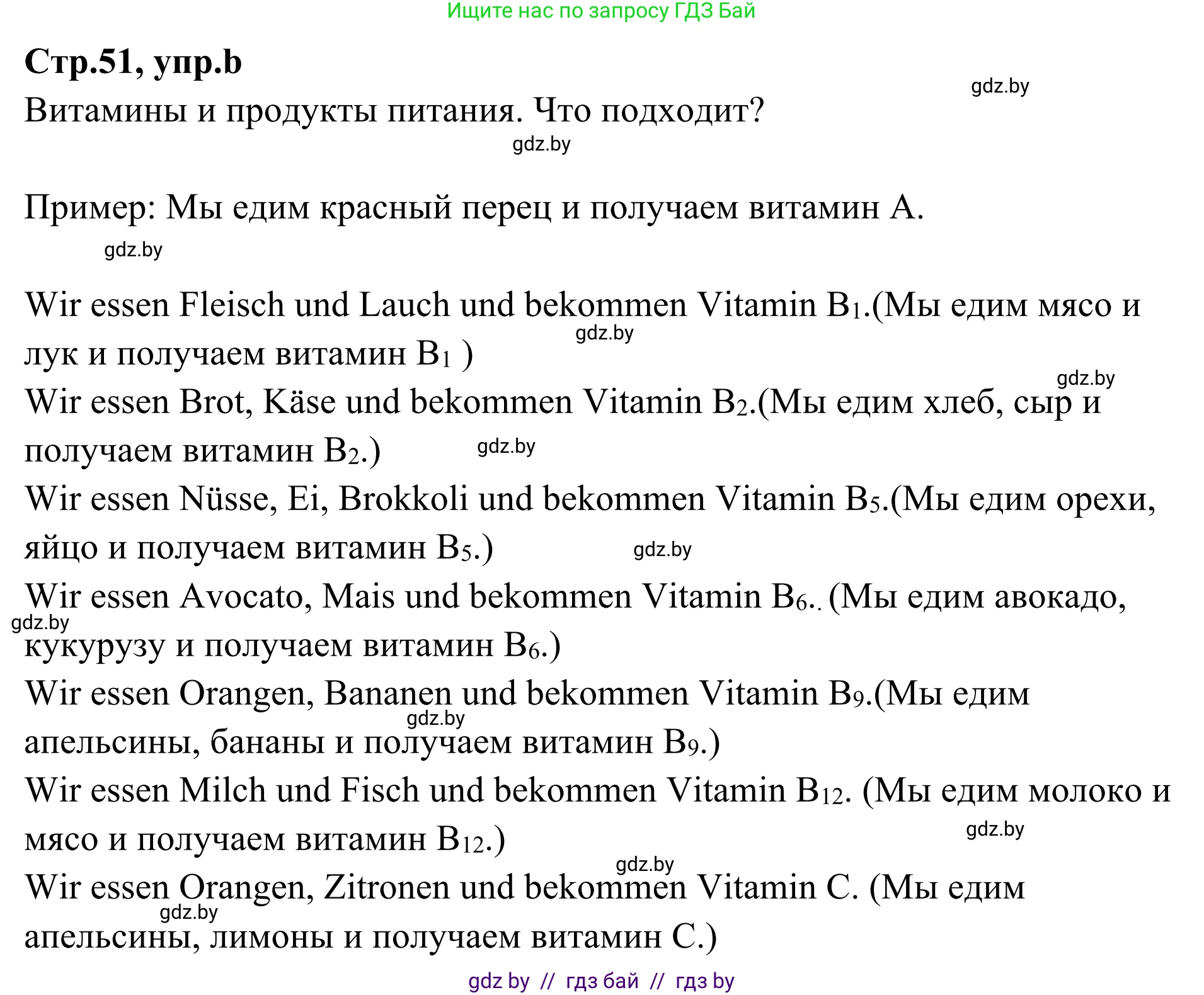 Немецкий язык (Deutsch), 5 класс Учебник (Schülerbuch), авторы: Будько Антонина Филипповна (Budjko Antonina), Урбанович Инна Ювинальевна (Urbanowitsch Ina), издательство Вышэйшая школа, Минск, 2020, жёлтого цвета, Часть 1, страница 51, номер 3b, Решение 2