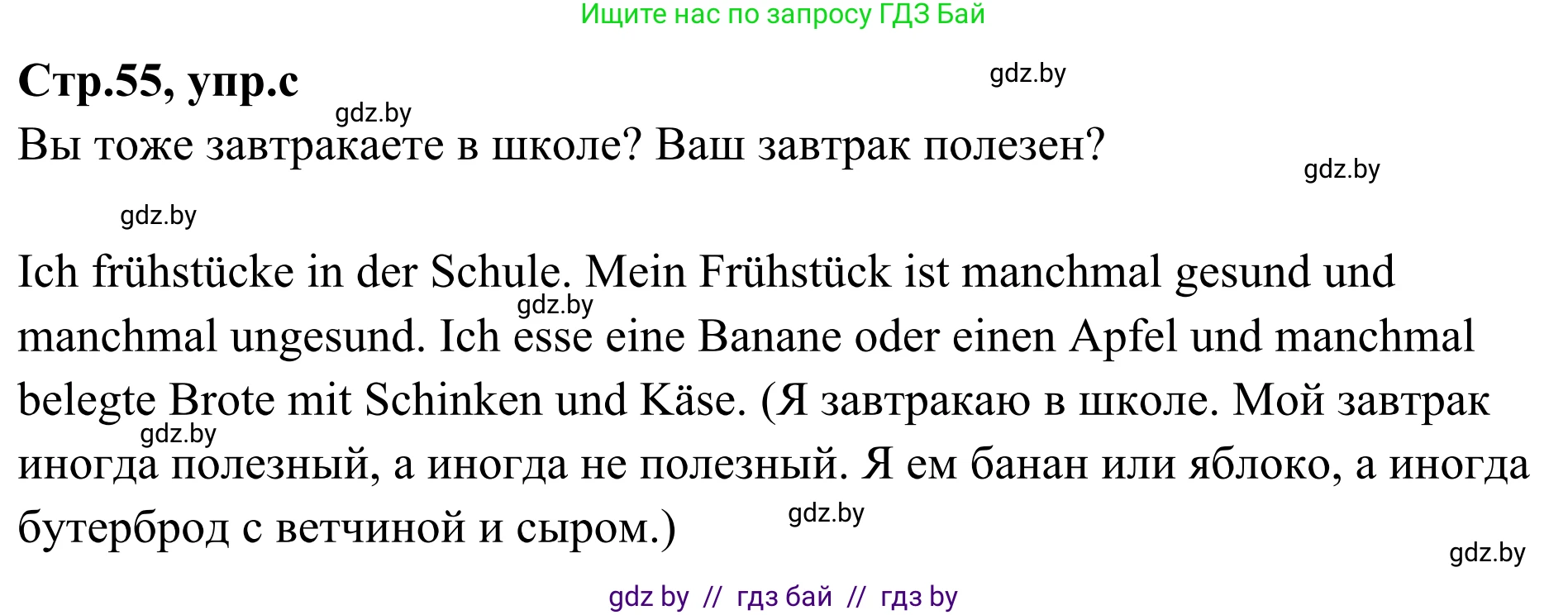 Немецкий язык (Deutsch), 5 класс Учебник (Schülerbuch), авторы: Будько Антонина Филипповна (Budjko Antonina), Урбанович Инна Ювинальевна (Urbanowitsch Ina), издательство Вышэйшая школа, Минск, 2020, жёлтого цвета, Часть 1, страница 55, номер 6c, Решение 2