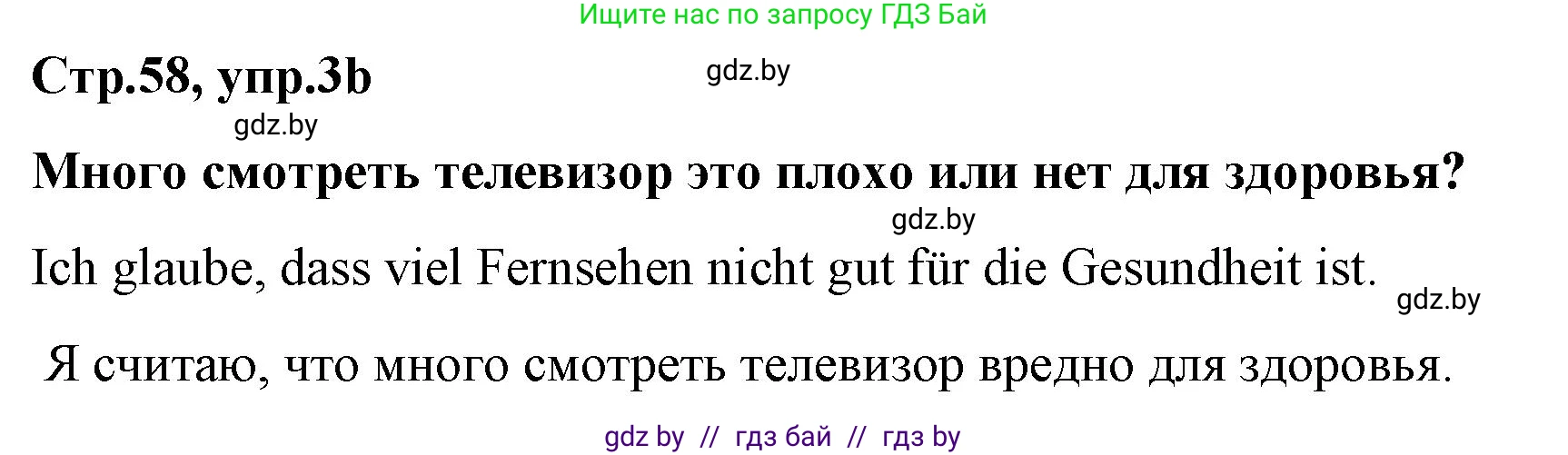 Немецкий язык (Deutsch), 5 класс Учебник (Schülerbuch), авторы: Будько Антонина Филипповна (Budjko Antonina), Урбанович Инна Ювинальевна (Urbanowitsch Ina), издательство Вышэйшая школа, Минск, 2020, жёлтого цвета, Часть 2, страница 58, номер 3b, Решение 1