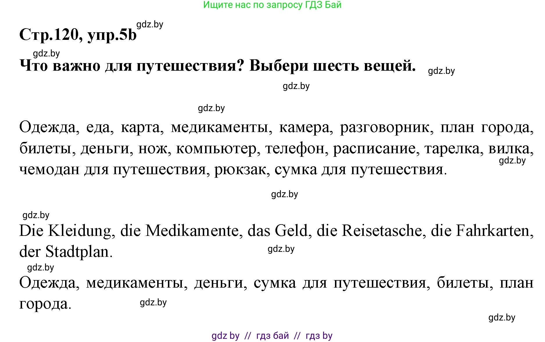 Немецкий язык (Deutsch), 5 класс Учебник (Schülerbuch), авторы: Будько Антонина Филипповна (Budjko Antonina), Урбанович Инна Ювинальевна (Urbanowitsch Ina), издательство Вышэйшая школа, Минск, 2020, жёлтого цвета, Часть 2, страница 120, номер 5b, Решение 1