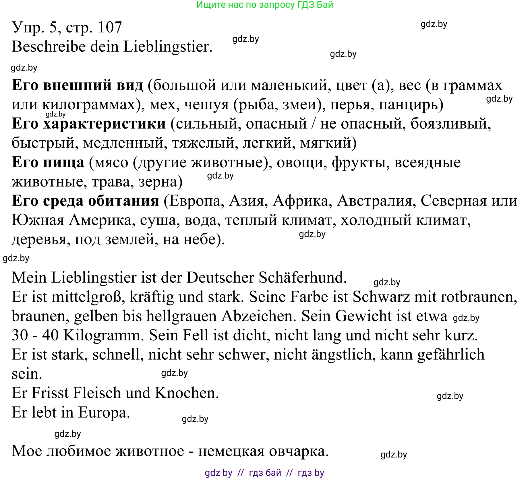 Немецкий язык (Deutsch), 6 класс рабочая тетрадь (arbeitsheft), авторы: Будько Антонина Филипповна (Budjko Antonina), Урбанович Инна Ювинальевна (Urbanowitsch Ina), издательство Аверсэв, Минск, 2020, красного цвета, страница 107, номер 5, Решение