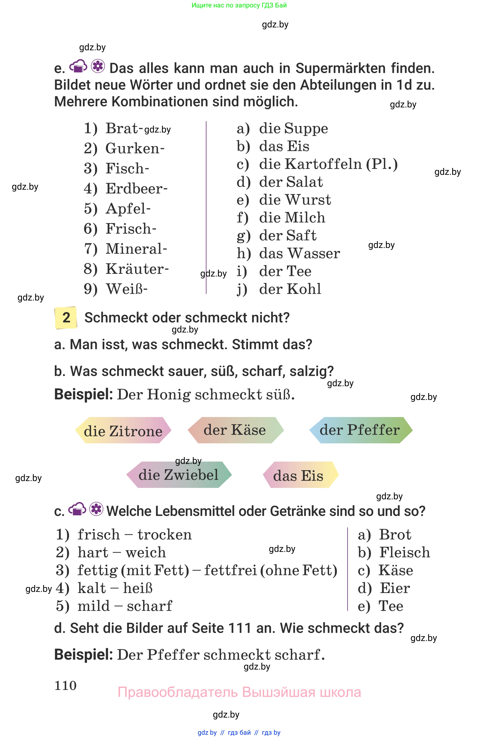 Немецкий язык (Deutsch), 6 класс Учебник (Schülerbuch), авторы: Будько Антонина Филипповна (Budjko Antonina), Урбанович Инна Ювинальевна (Urbanowitsch Ina), издательство Вышэйшая школа, Минск, 2020, бежевого цвета, страница 110