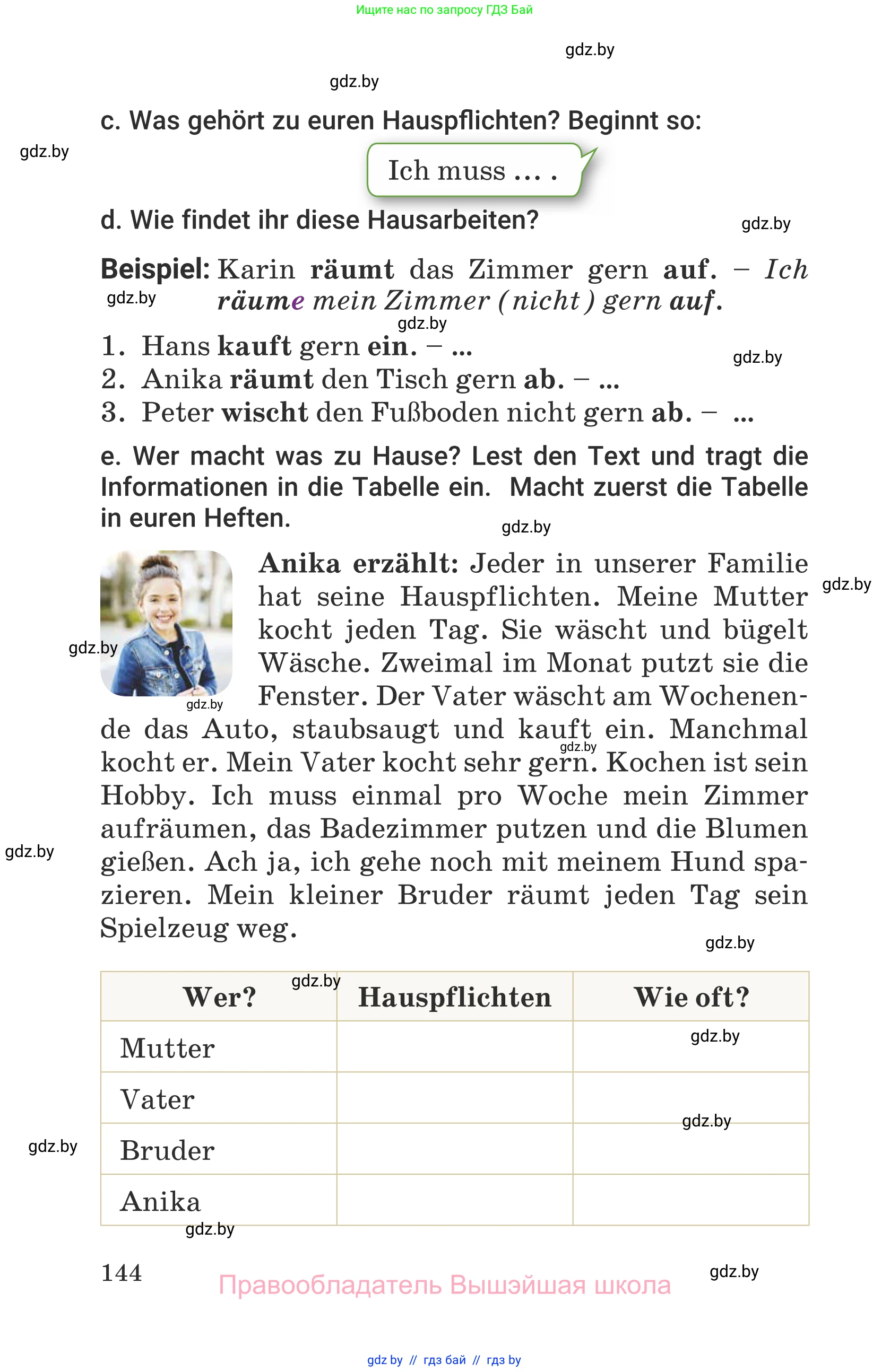 Немецкий язык (Deutsch), 6 класс Учебник (Schülerbuch), авторы: Будько Антонина Филипповна (Budjko Antonina), Урбанович Инна Ювинальевна (Urbanowitsch Ina), издательство Вышэйшая школа, Минск, 2020, бежевого цвета, страница 144