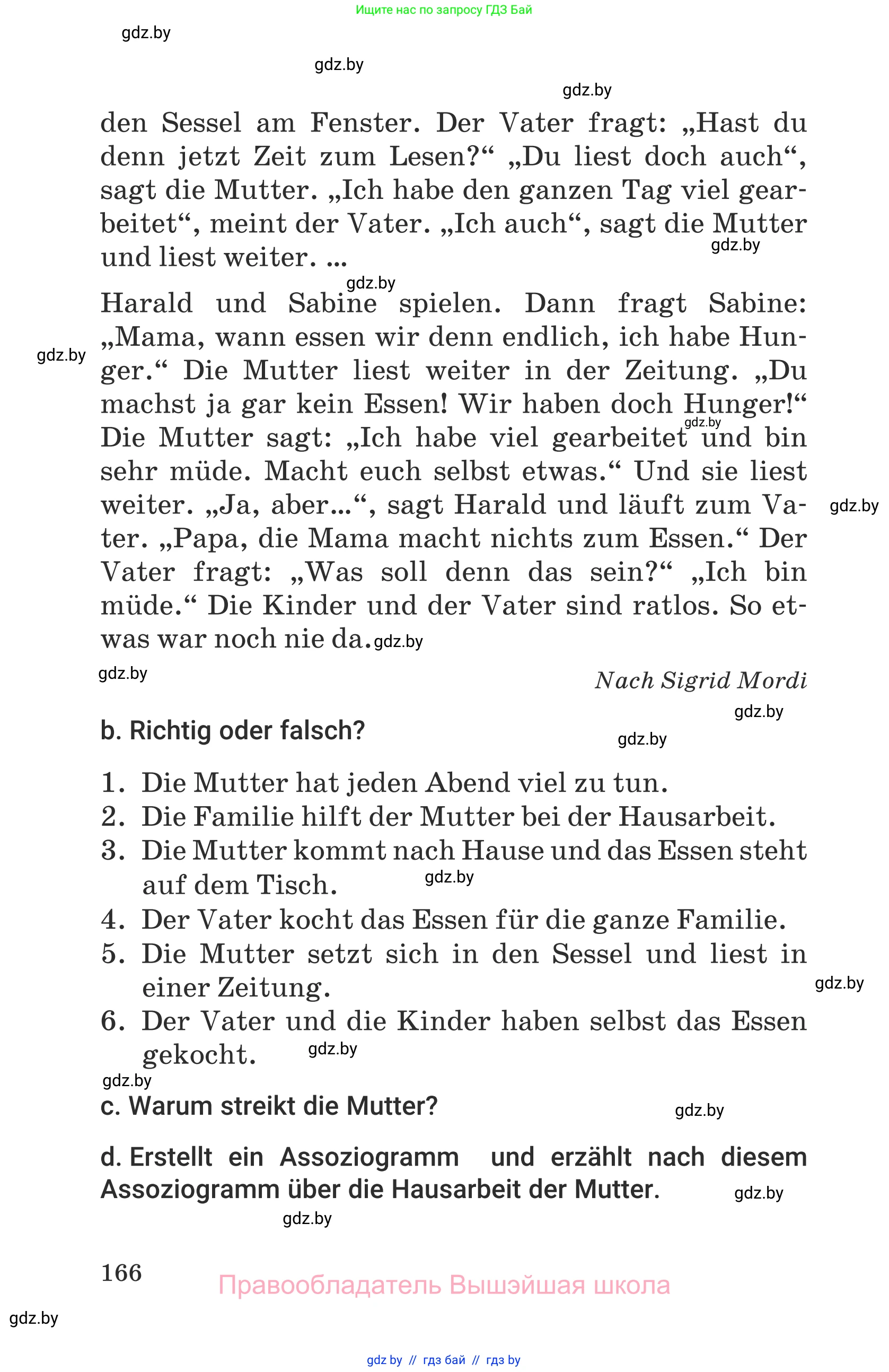Немецкий язык (Deutsch), 6 класс Учебник (Schülerbuch), авторы: Будько Антонина Филипповна (Budjko Antonina), Урбанович Инна Ювинальевна (Urbanowitsch Ina), издательство Вышэйшая школа, Минск, 2020, бежевого цвета, страница 166