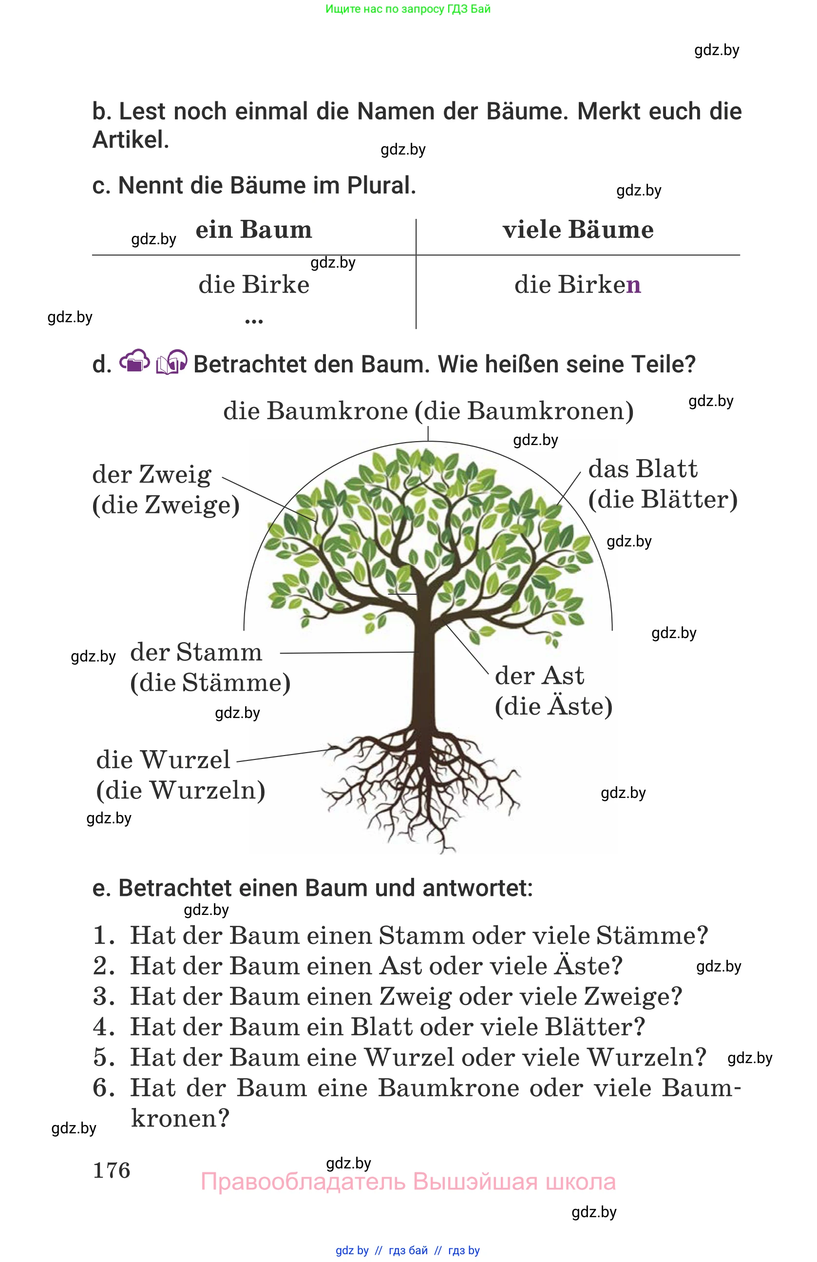 Немецкий язык (Deutsch), 6 класс Учебник (Schülerbuch), авторы: Будько Антонина Филипповна (Budjko Antonina), Урбанович Инна Ювинальевна (Urbanowitsch Ina), издательство Вышэйшая школа, Минск, 2020, бежевого цвета, страница 176
