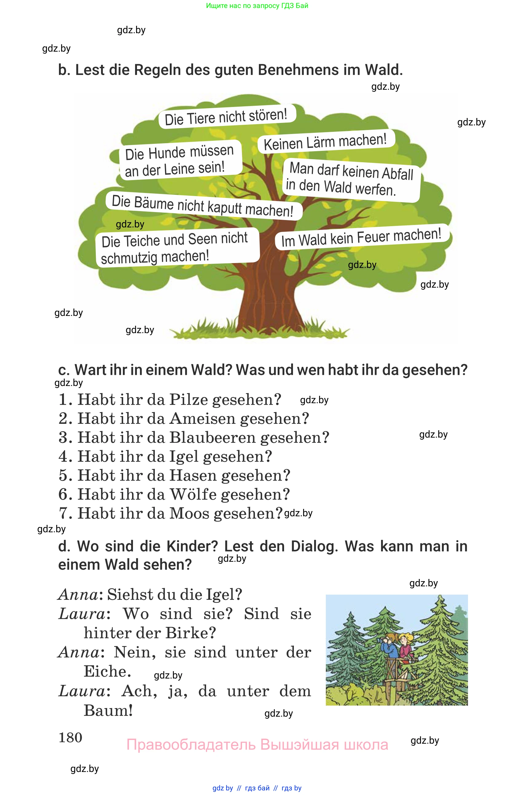 Немецкий язык (Deutsch), 6 класс Учебник (Schülerbuch), авторы: Будько Антонина Филипповна (Budjko Antonina), Урбанович Инна Ювинальевна (Urbanowitsch Ina), издательство Вышэйшая школа, Минск, 2020, бежевого цвета, страница 180