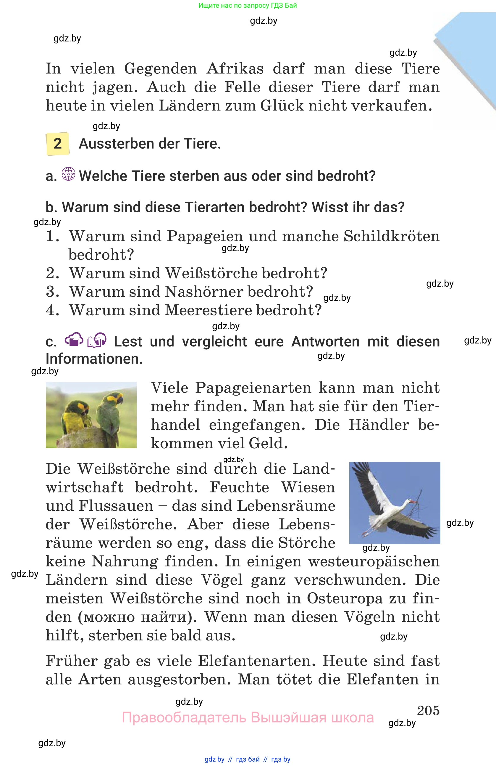 Немецкий язык (Deutsch), 6 класс Учебник (Schülerbuch), авторы: Будько Антонина Филипповна (Budjko Antonina), Урбанович Инна Ювинальевна (Urbanowitsch Ina), издательство Вышэйшая школа, Минск, 2020, бежевого цвета, страница 205