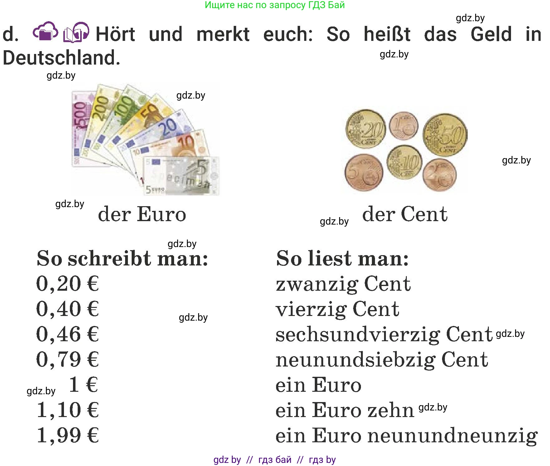 Немецкий язык (Deutsch), 6 класс Учебник (Schülerbuch), авторы: Будько Антонина Филипповна (Budjko Antonina), Урбанович Инна Ювинальевна (Urbanowitsch Ina), издательство Вышэйшая школа, Минск, 2020, бежевого цвета, страница 115, номер d, Условие