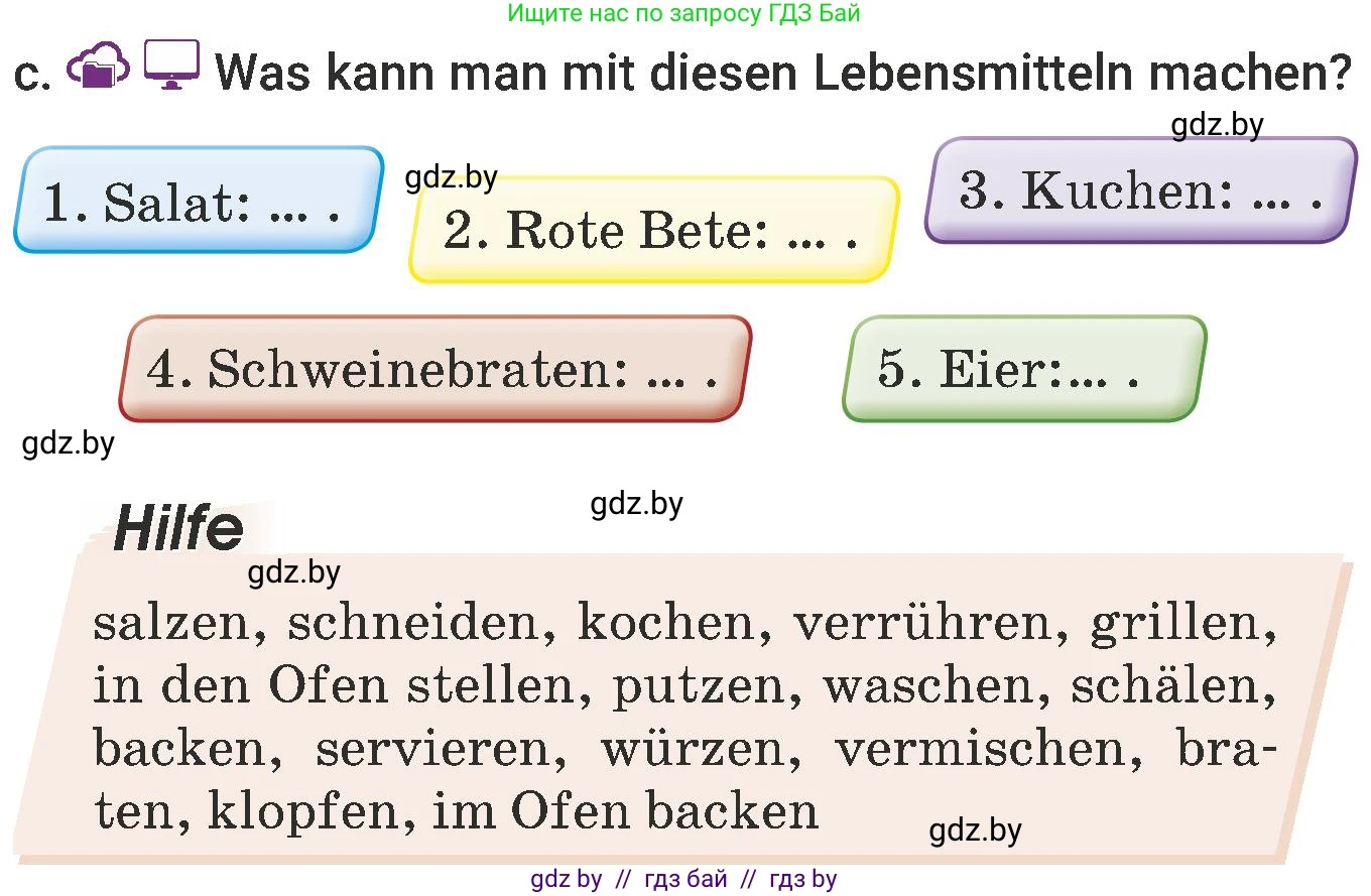 Немецкий язык (Deutsch), 6 класс Учебник (Schülerbuch), авторы: Будько Антонина Филипповна (Budjko Antonina), Урбанович Инна Ювинальевна (Urbanowitsch Ina), издательство Вышэйшая школа, Минск, 2020, бежевого цвета, страница 120, номер c, Условие