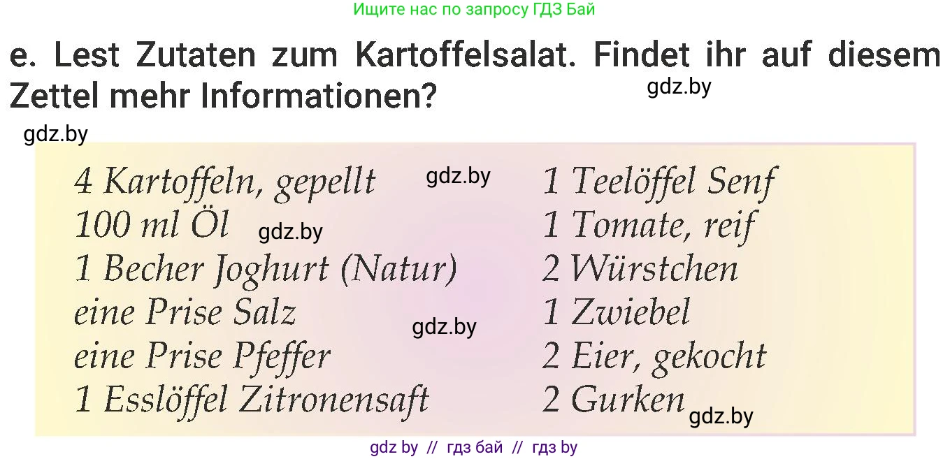 Немецкий язык (Deutsch), 6 класс Учебник (Schülerbuch), авторы: Будько Антонина Филипповна (Budjko Antonina), Урбанович Инна Ювинальевна (Urbanowitsch Ina), издательство Вышэйшая школа, Минск, 2020, бежевого цвета, страница 128, номер e, Условие