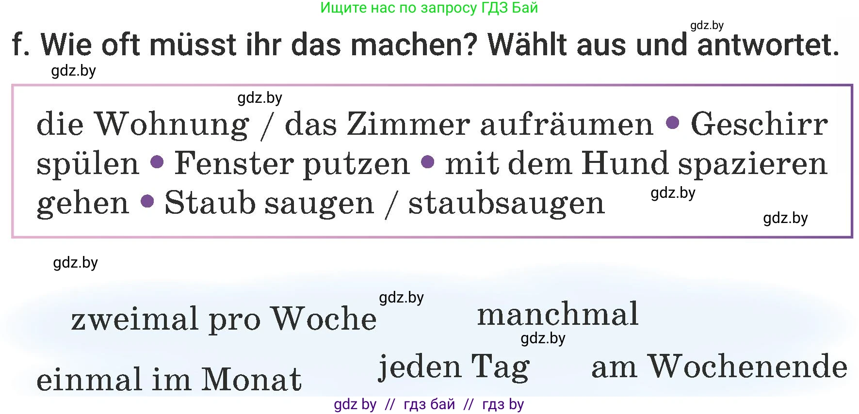 Немецкий язык (Deutsch), 6 класс Учебник (Schülerbuch), авторы: Будько Антонина Филипповна (Budjko Antonina), Урбанович Инна Ювинальевна (Urbanowitsch Ina), издательство Вышэйшая школа, Минск, 2020, бежевого цвета, страница 145, номер f, Условие