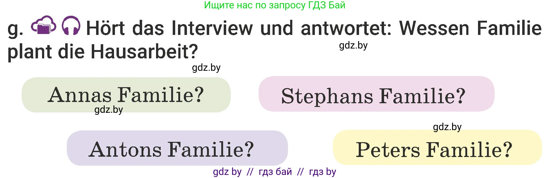 Немецкий язык (Deutsch), 6 класс Учебник (Schülerbuch), авторы: Будько Антонина Филипповна (Budjko Antonina), Урбанович Инна Ювинальевна (Urbanowitsch Ina), издательство Вышэйшая школа, Минск, 2020, бежевого цвета, страница 145, номер g, Условие