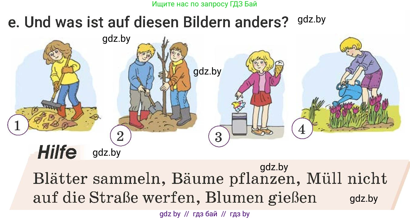Немецкий язык (Deutsch), 6 класс Учебник (Schülerbuch), авторы: Будько Антонина Филипповна (Budjko Antonina), Урбанович Инна Ювинальевна (Urbanowitsch Ina), издательство Вышэйшая школа, Минск, 2020, бежевого цвета, страница 195, номер e, Условие